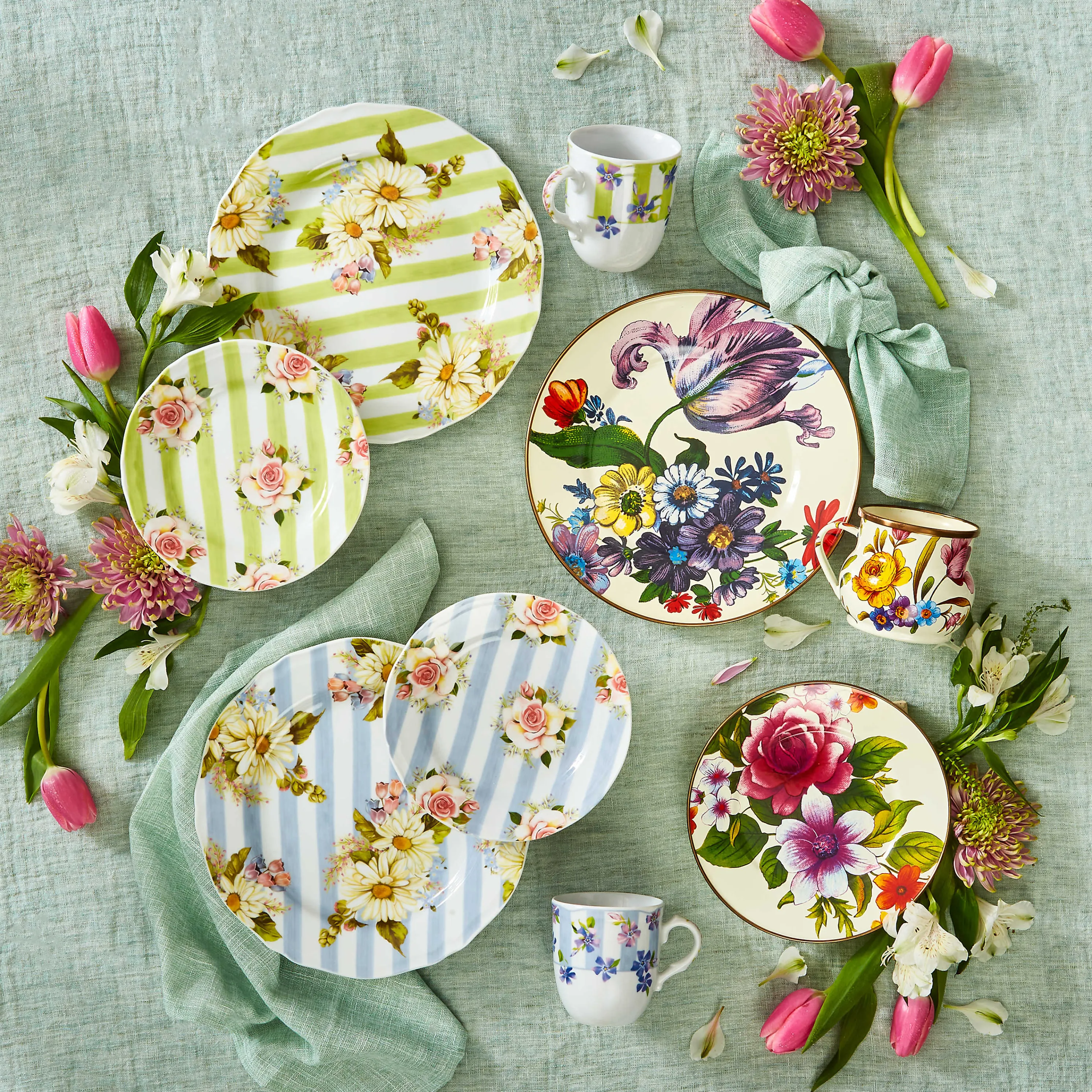 Flower Market Salad/Dessert Plate - White