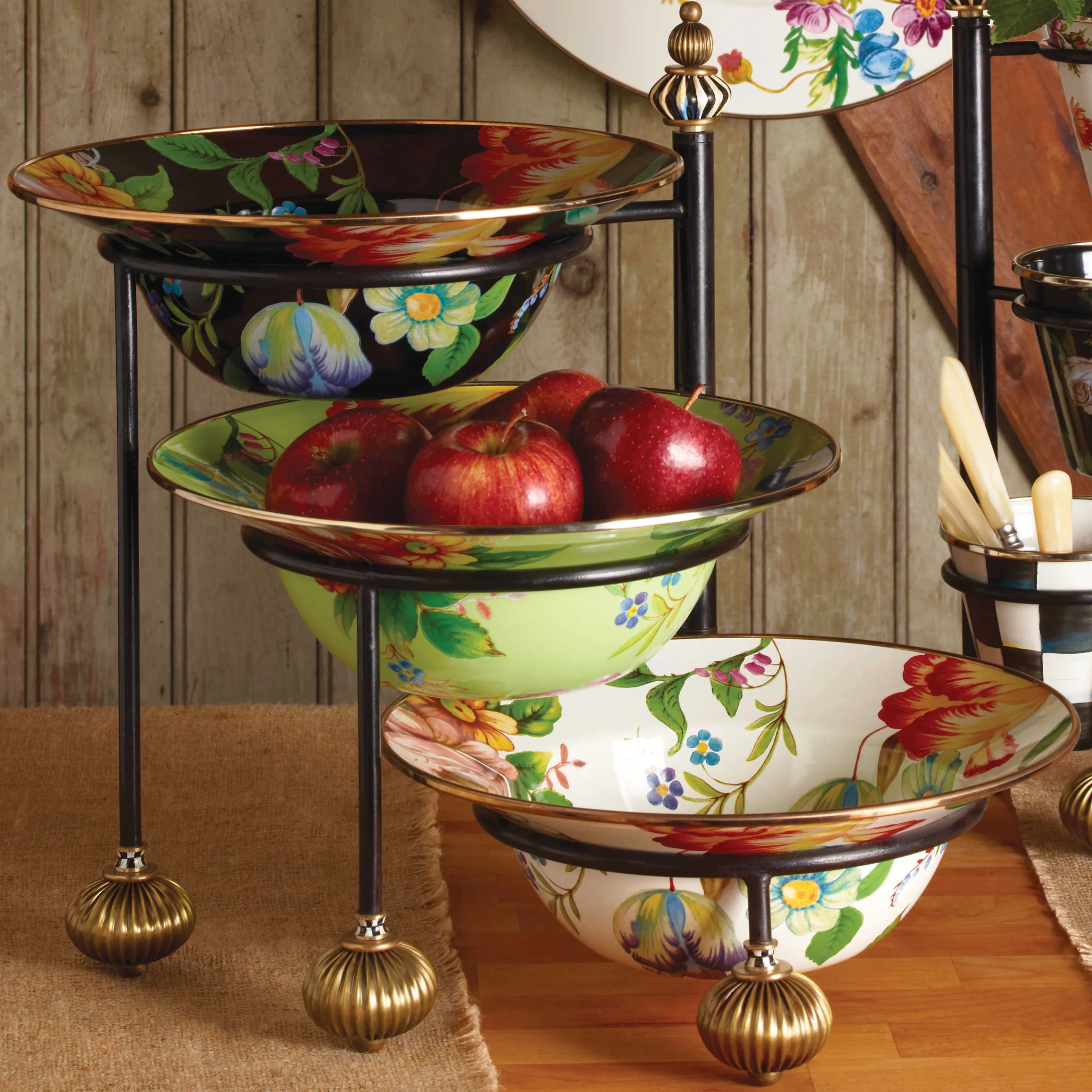 Flower Market Serving Bowl - White