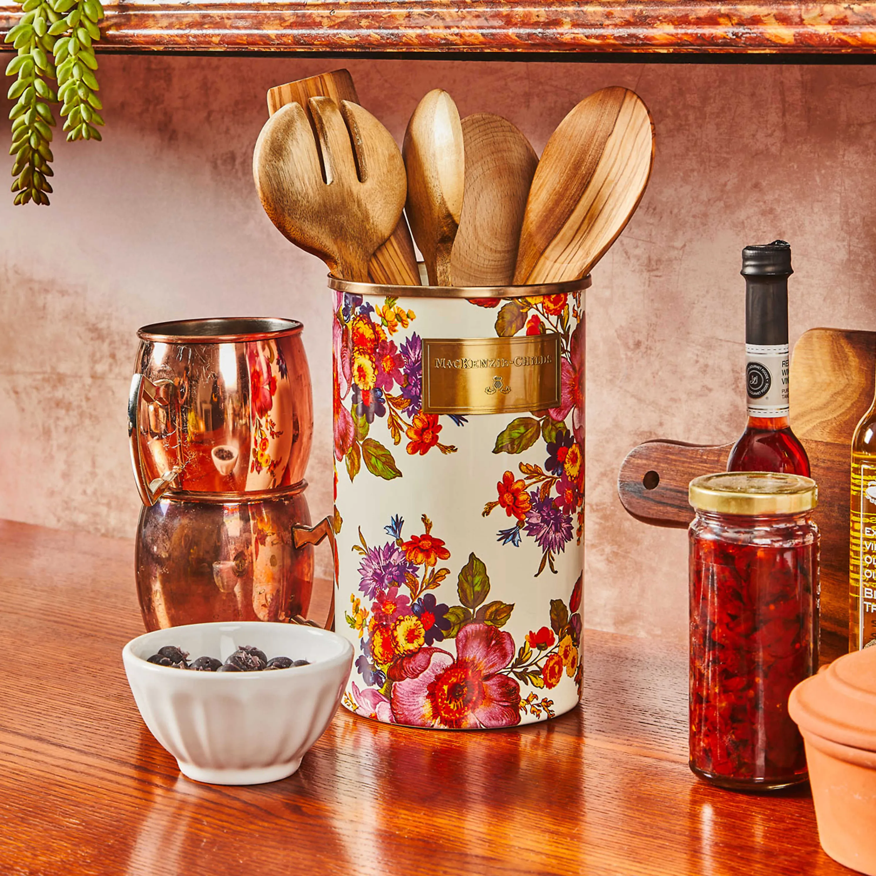 Flower Market Utensil Holder - White