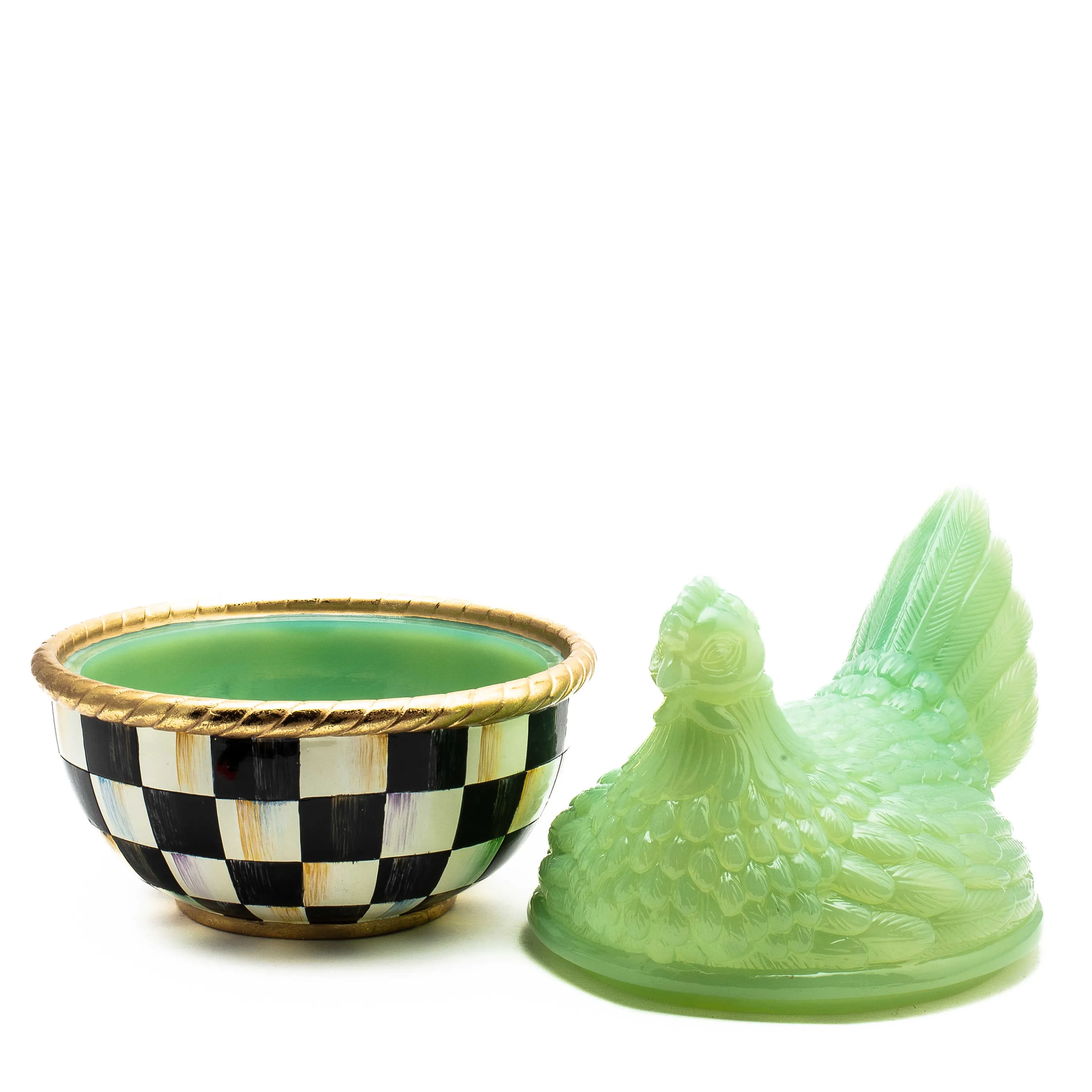 Green Chicken Lidded Container