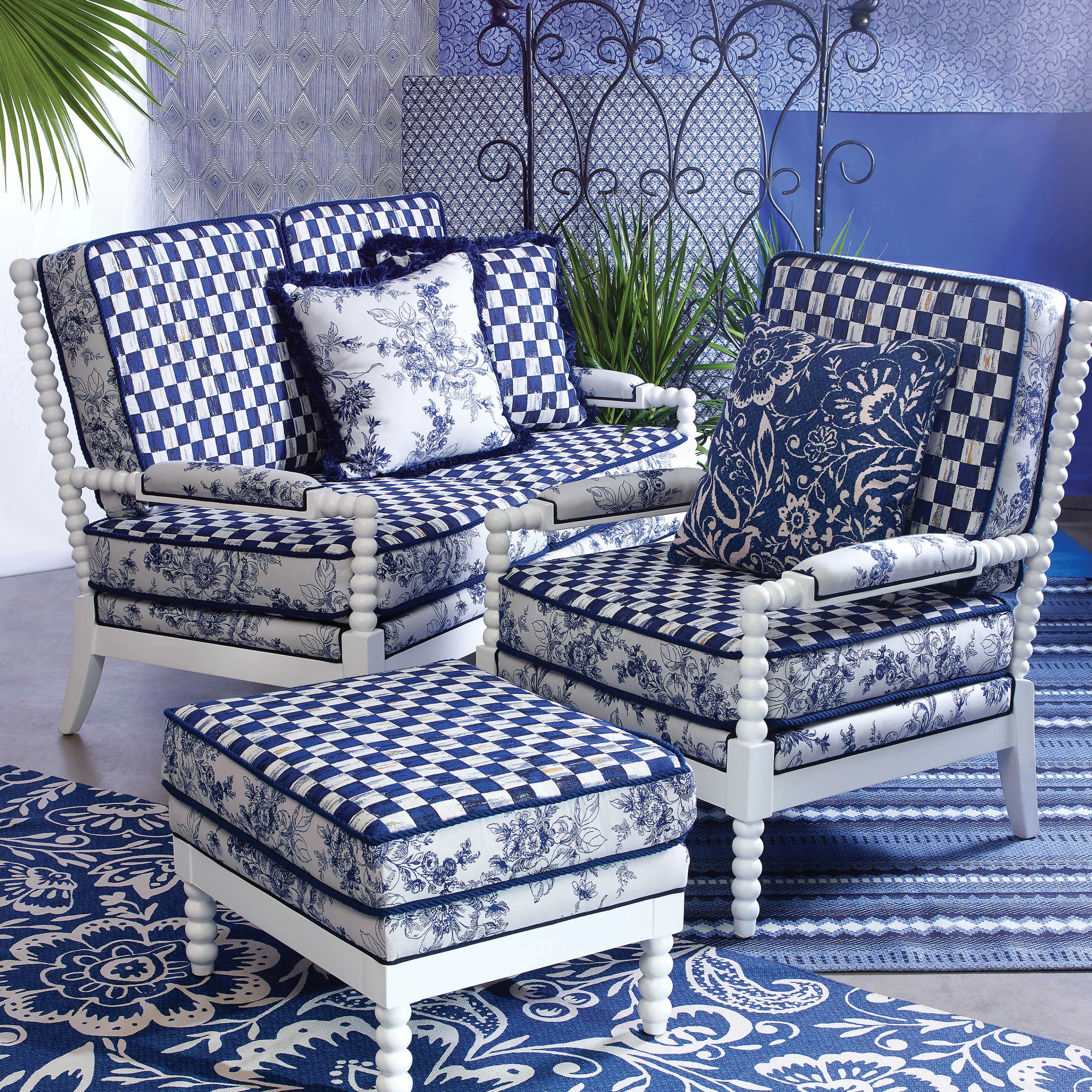 Indigo Villa Outdoor Accent Pillow