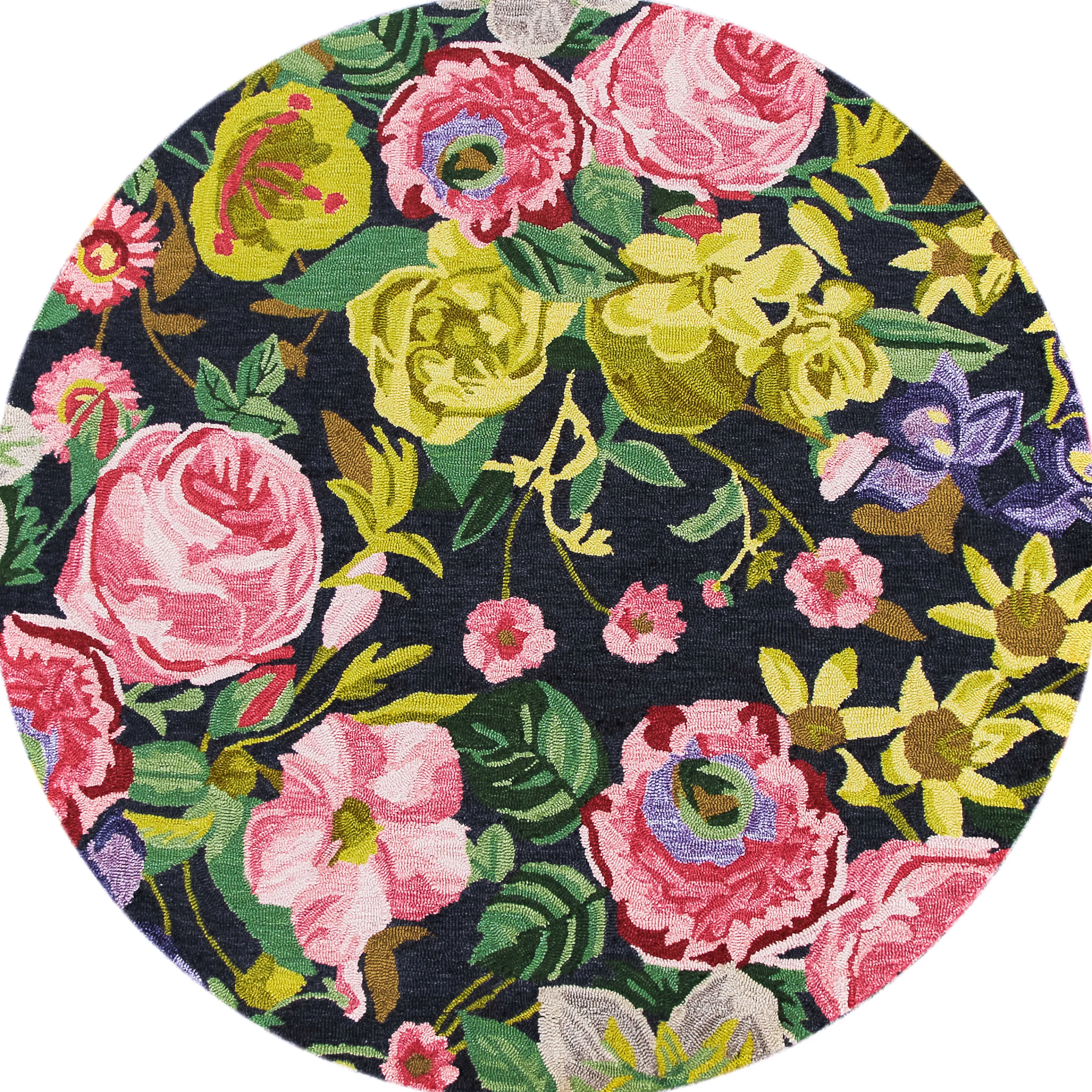 Midnight Floral Rug - 6' Round