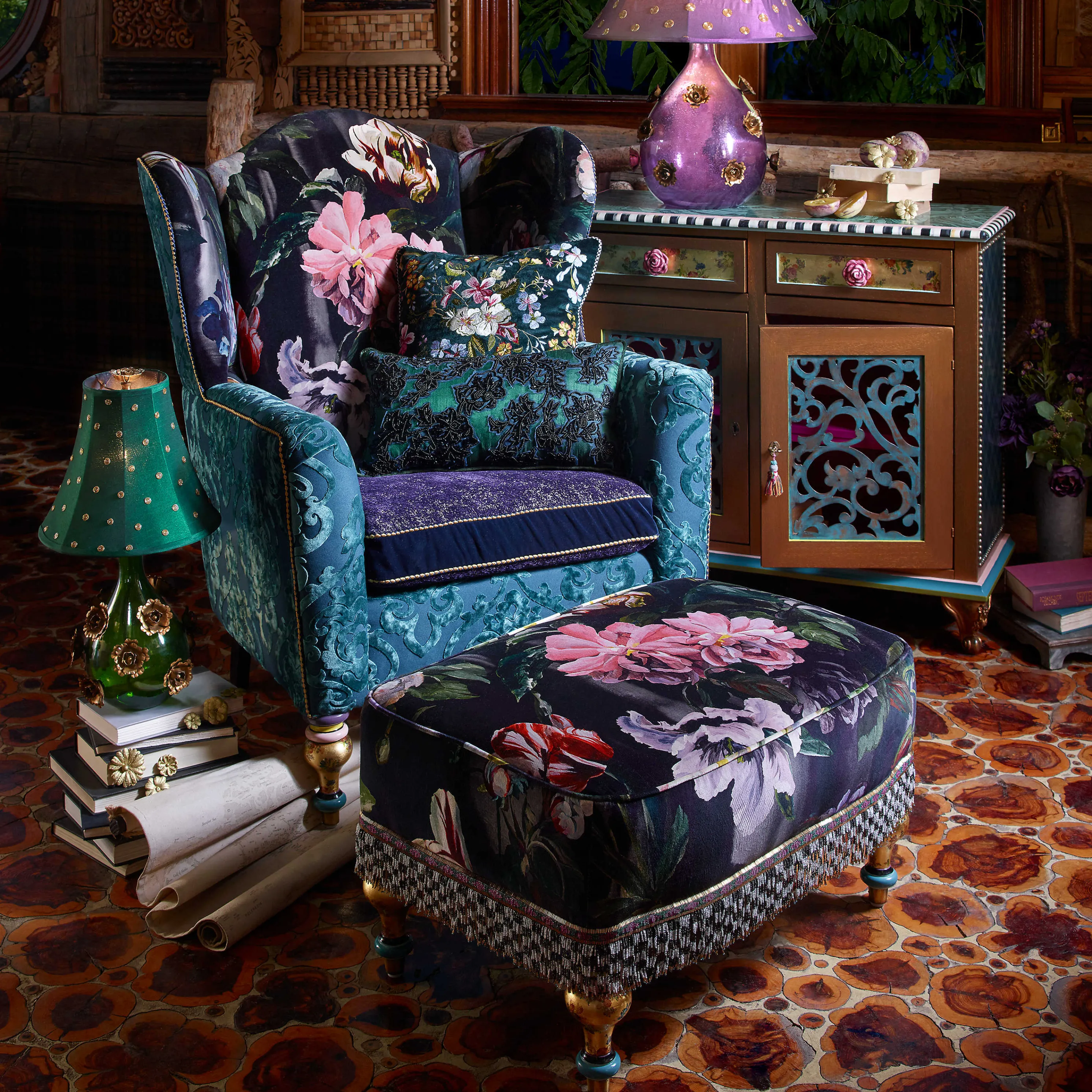Moonlight Garden Rumor Has It Ottoman