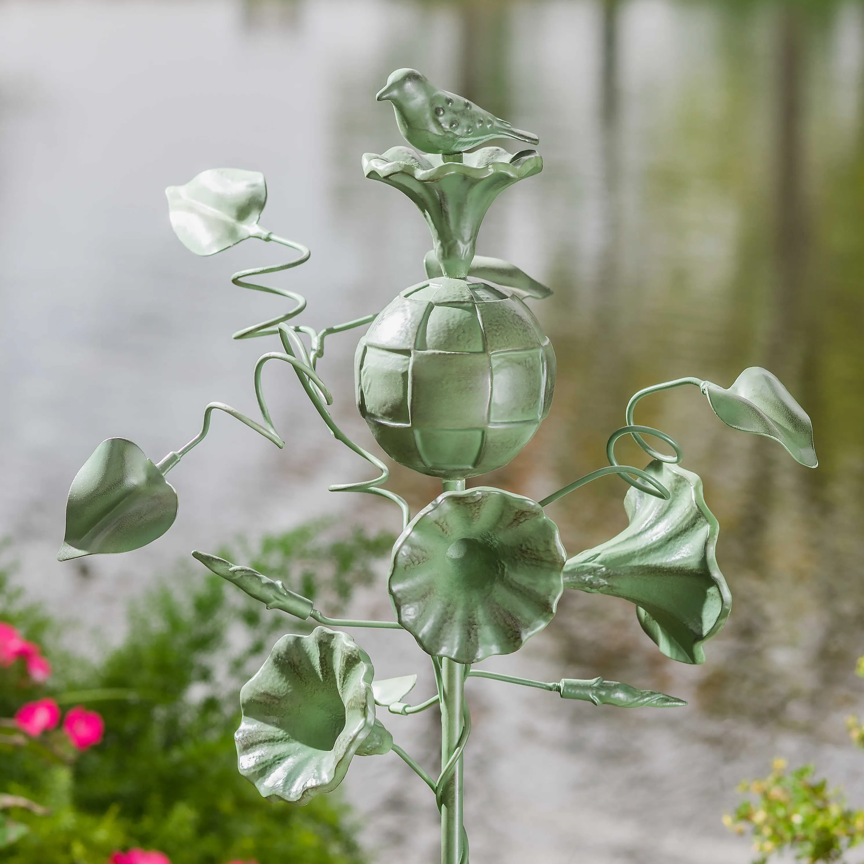 Morning Glory Garden Stake