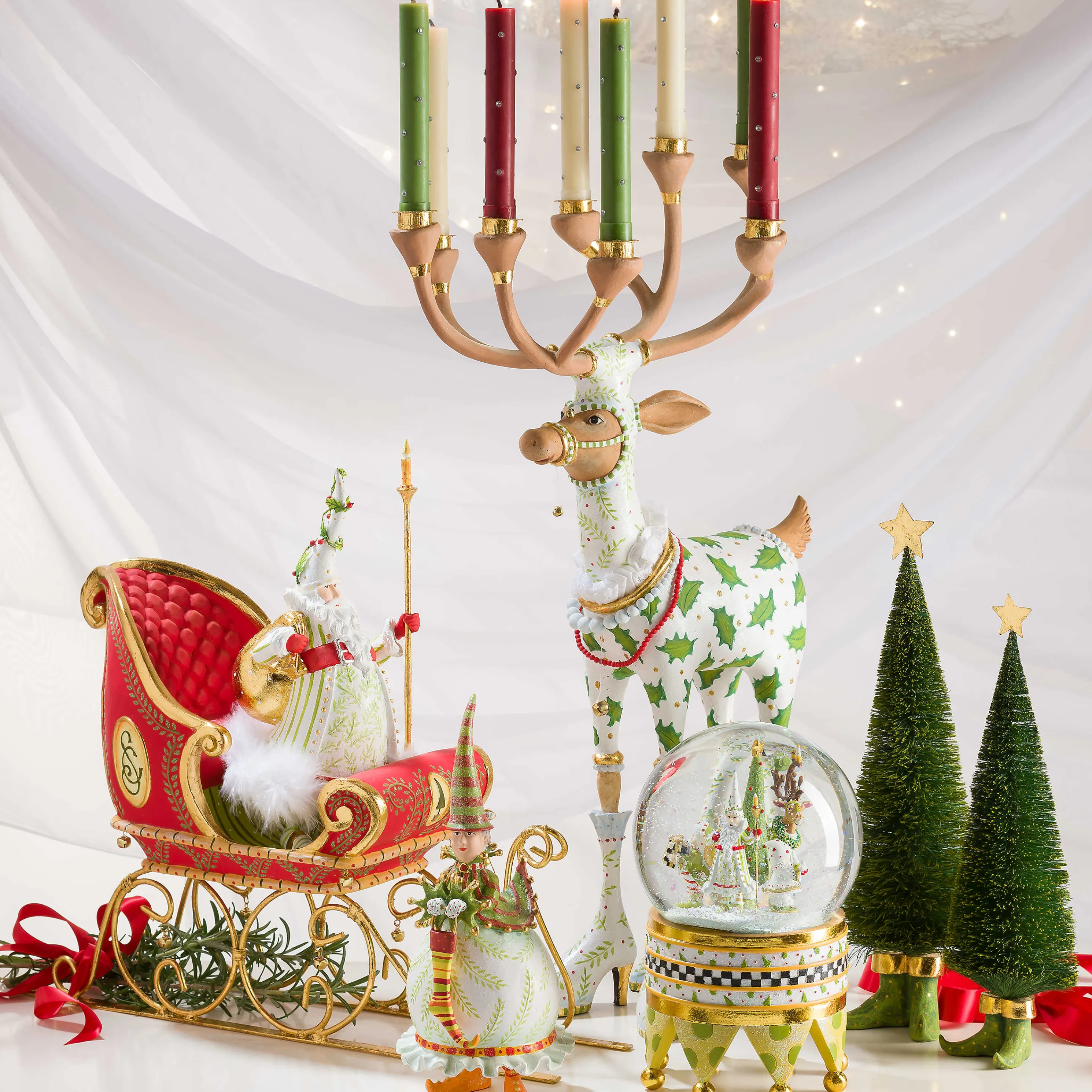 Patience Brewster Dash Away Candlelight Santa Figure