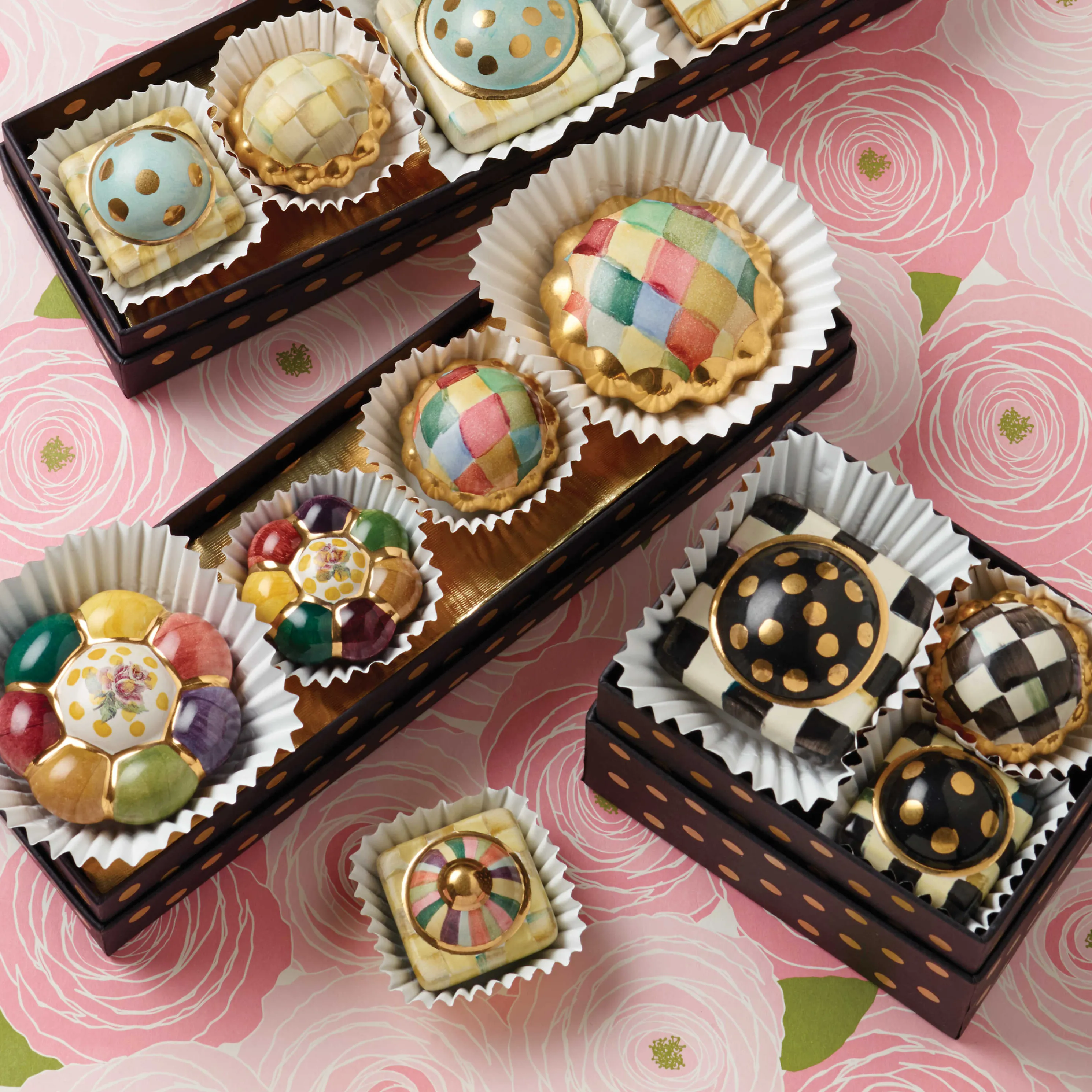 Petit Four Round Knob - Harlequin