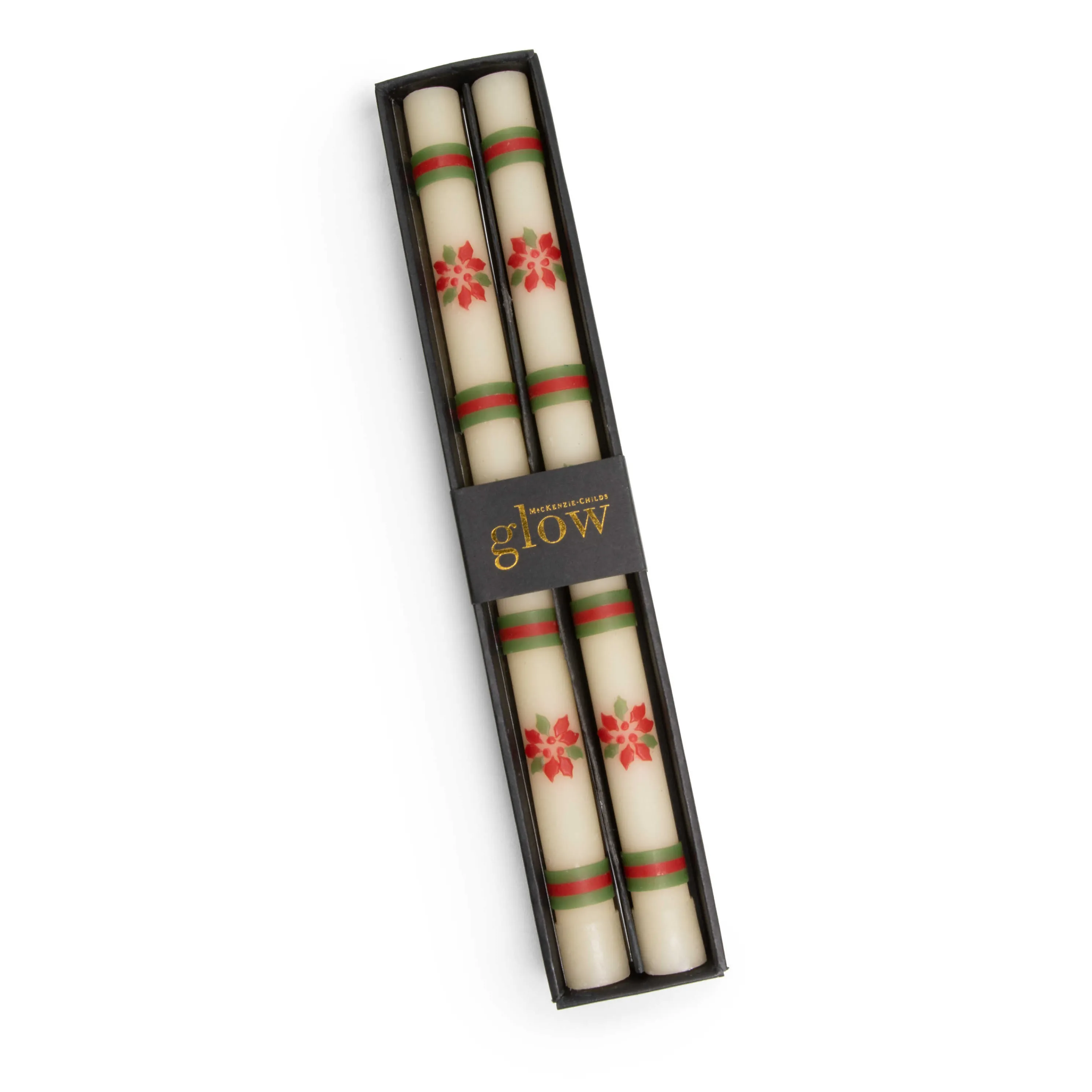 Poinsettia Dinner Candles - Set Of 2