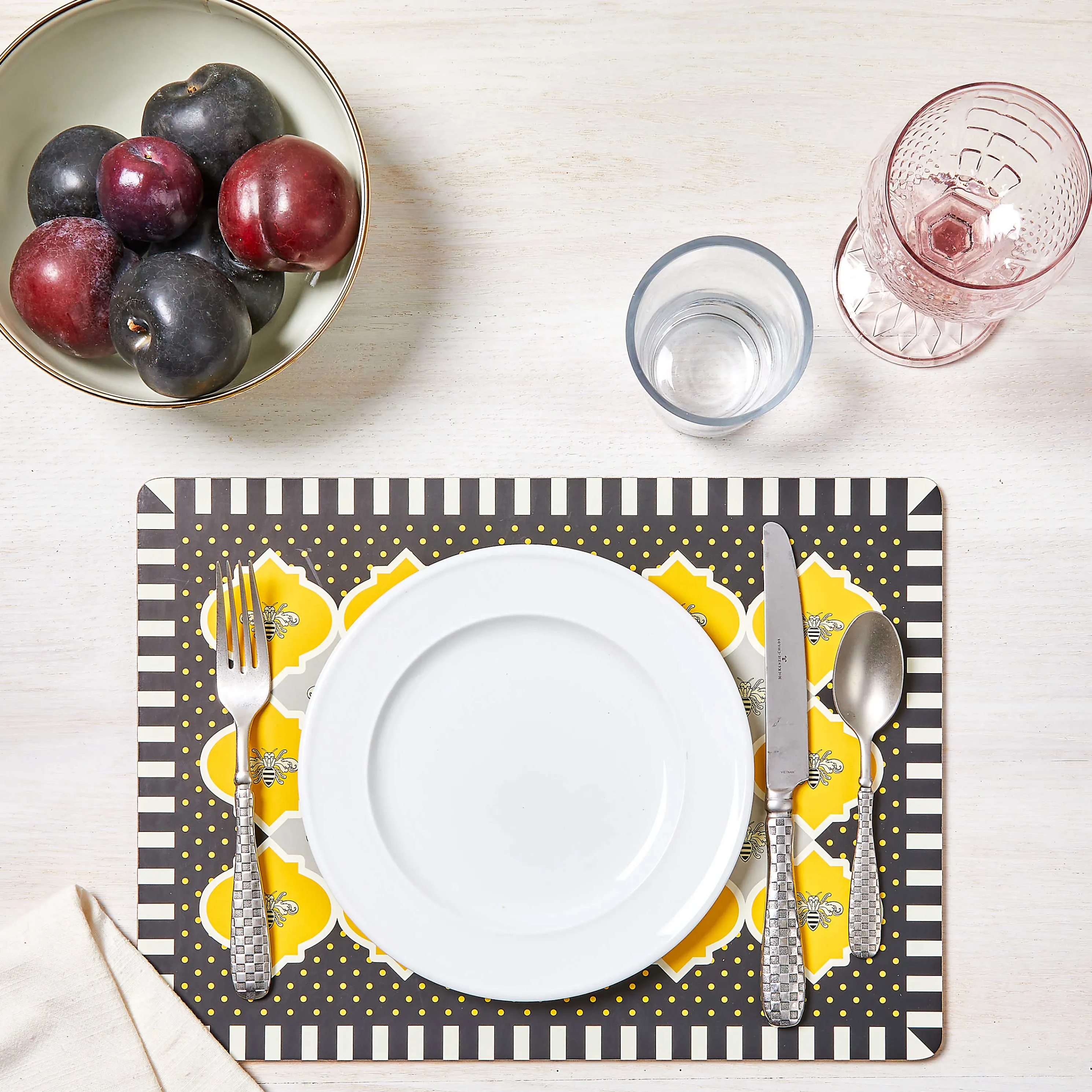 Queen Bee Cork Back Placemats - Set Of 4