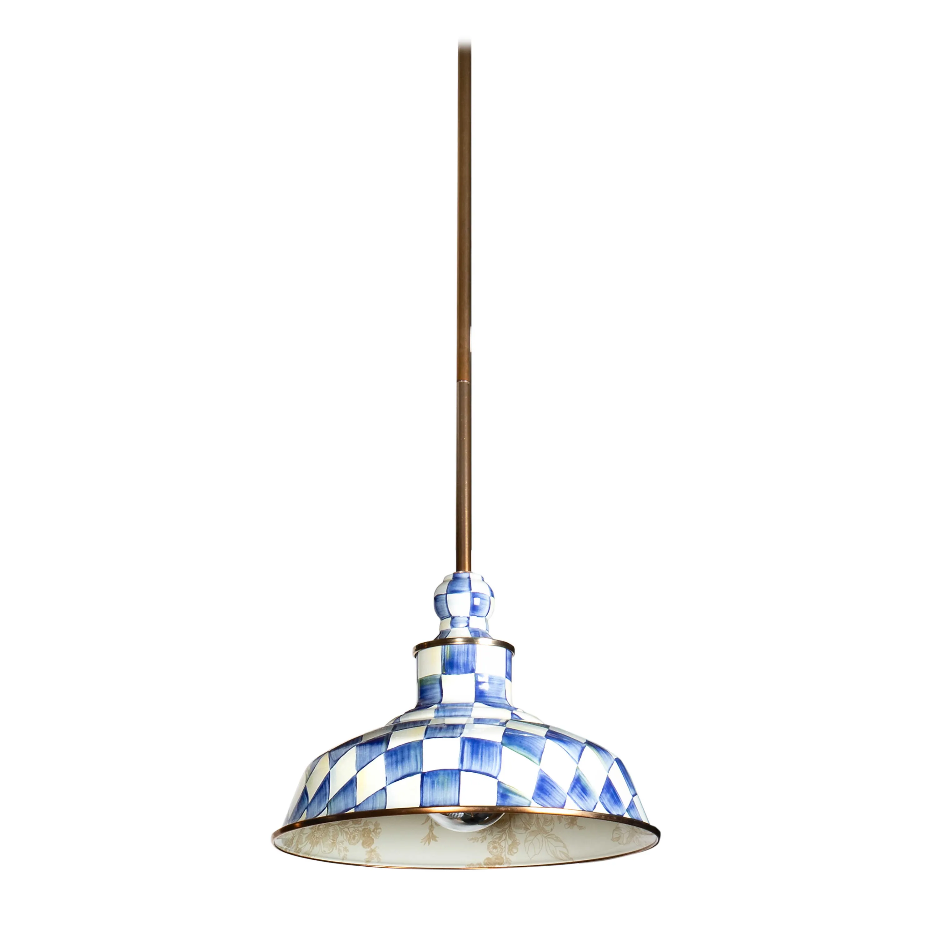 Royal Check Barn Pendant Lamp - 12"