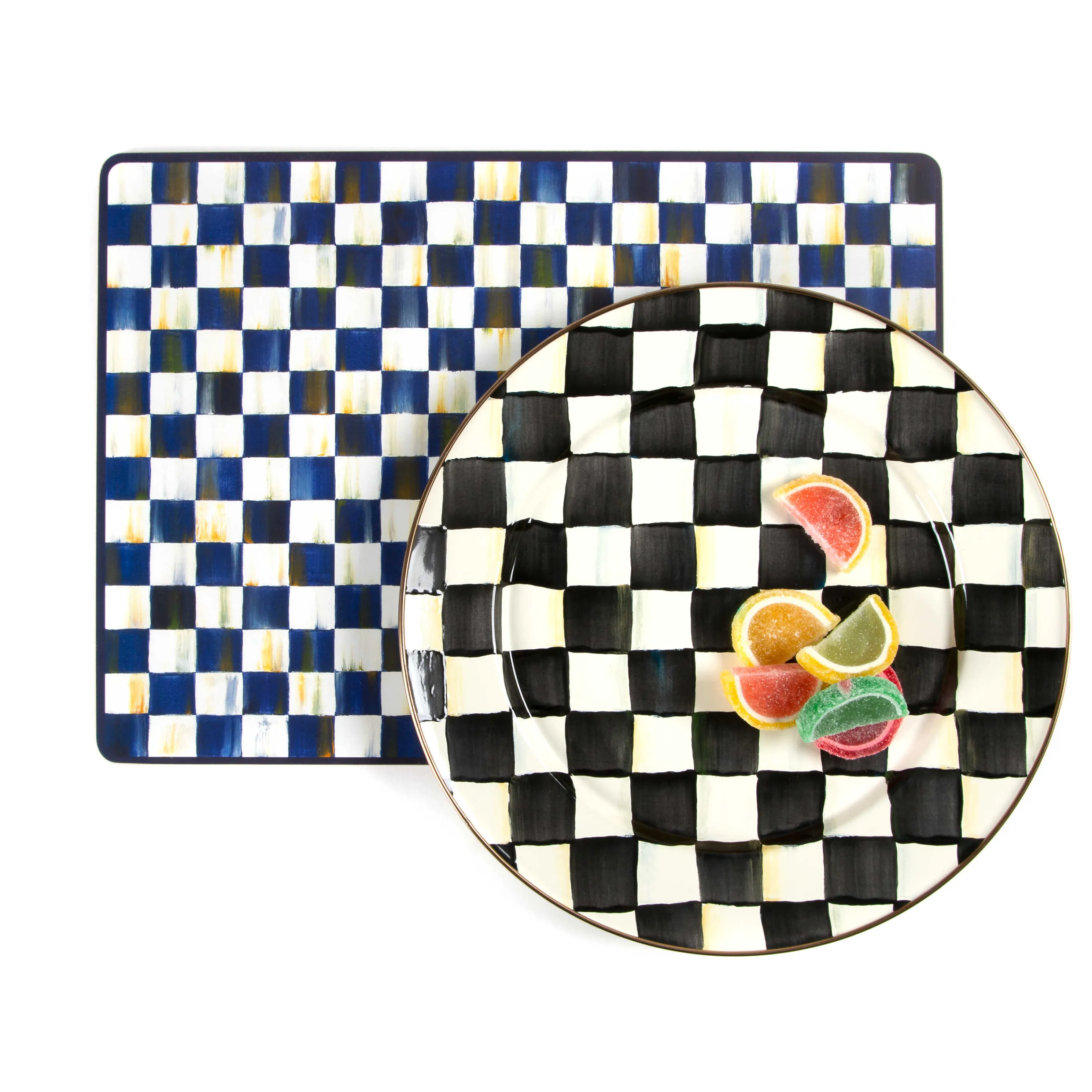 Royal Check Cork Back Placemats - Set Of 4