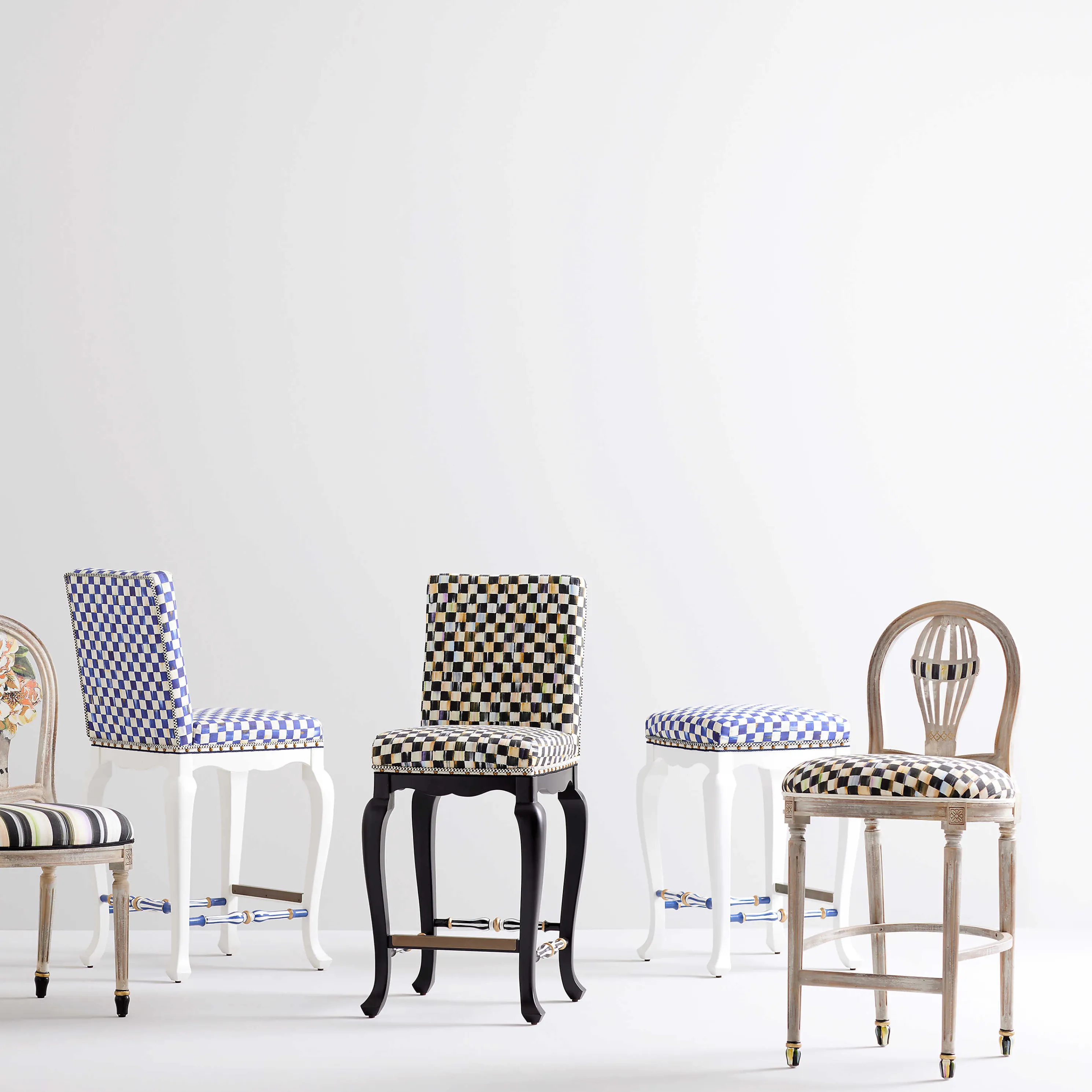 Royal Check Counter Stool