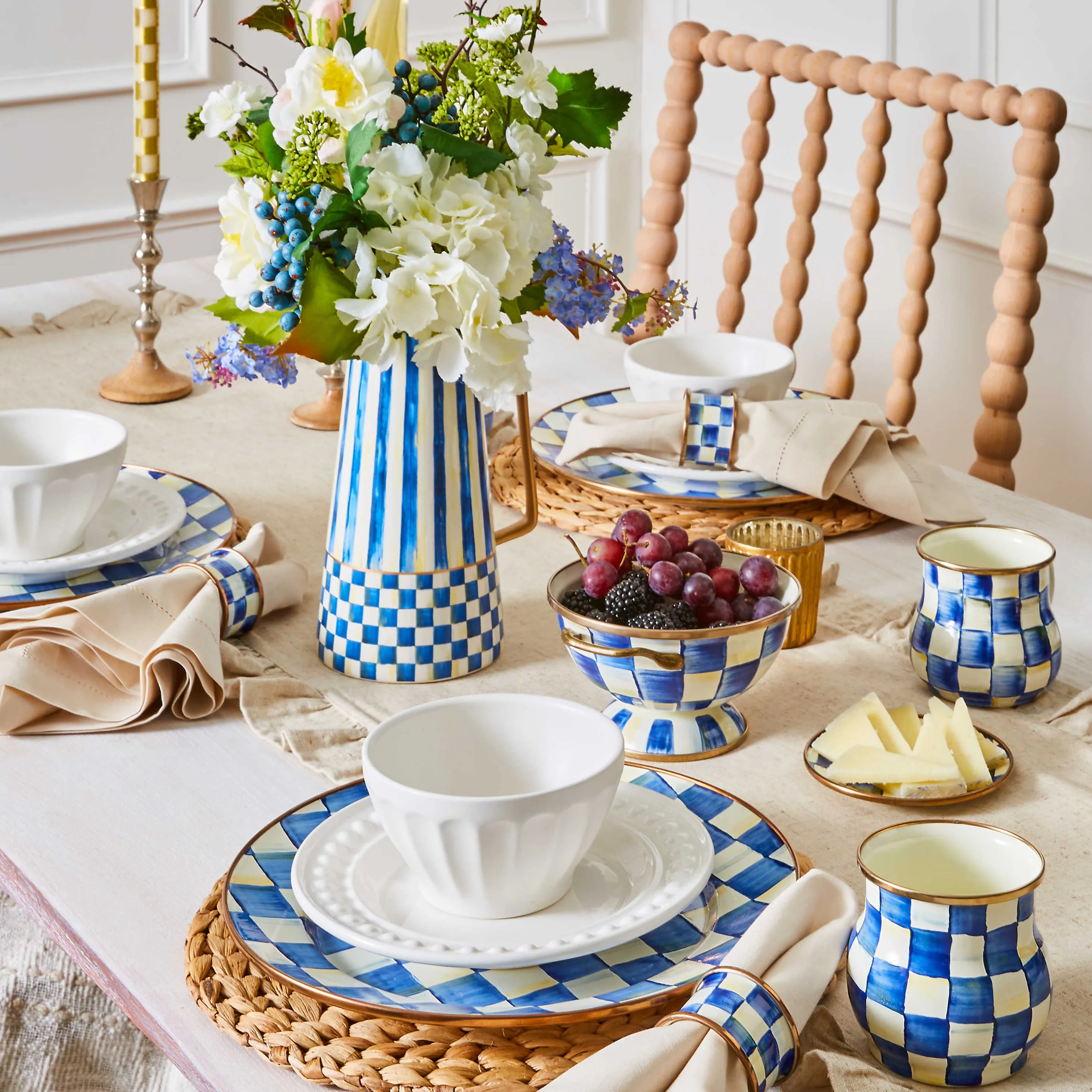 Royal Check Enamel Charger/Plate