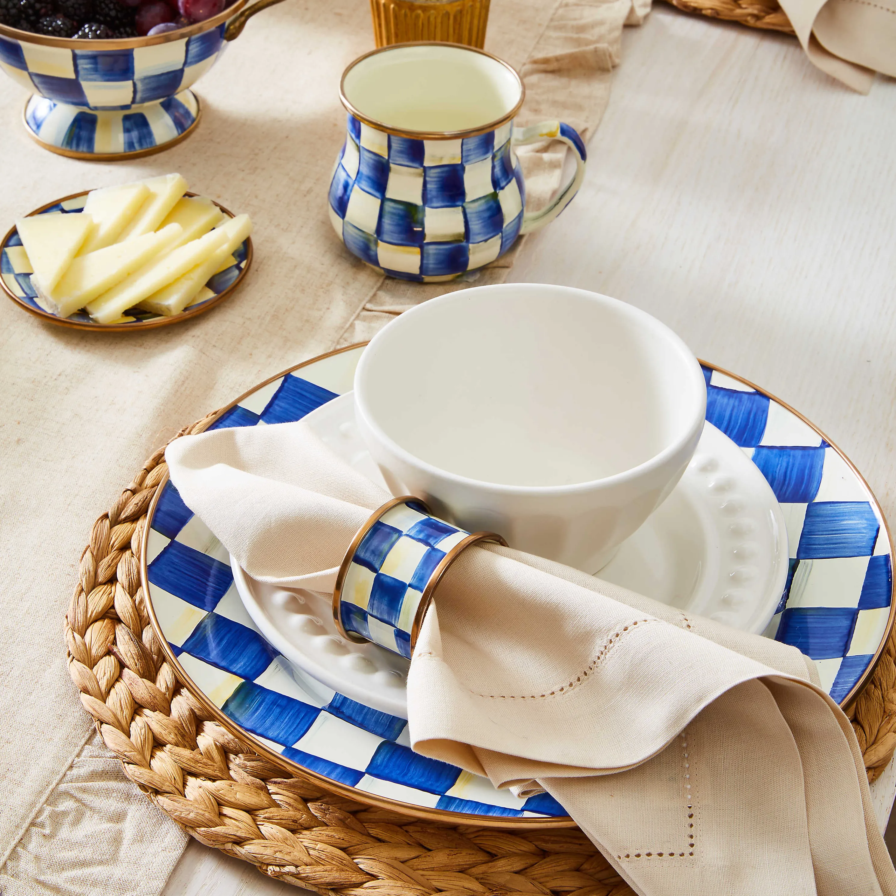 Royal Check Enamel Charger/Plate