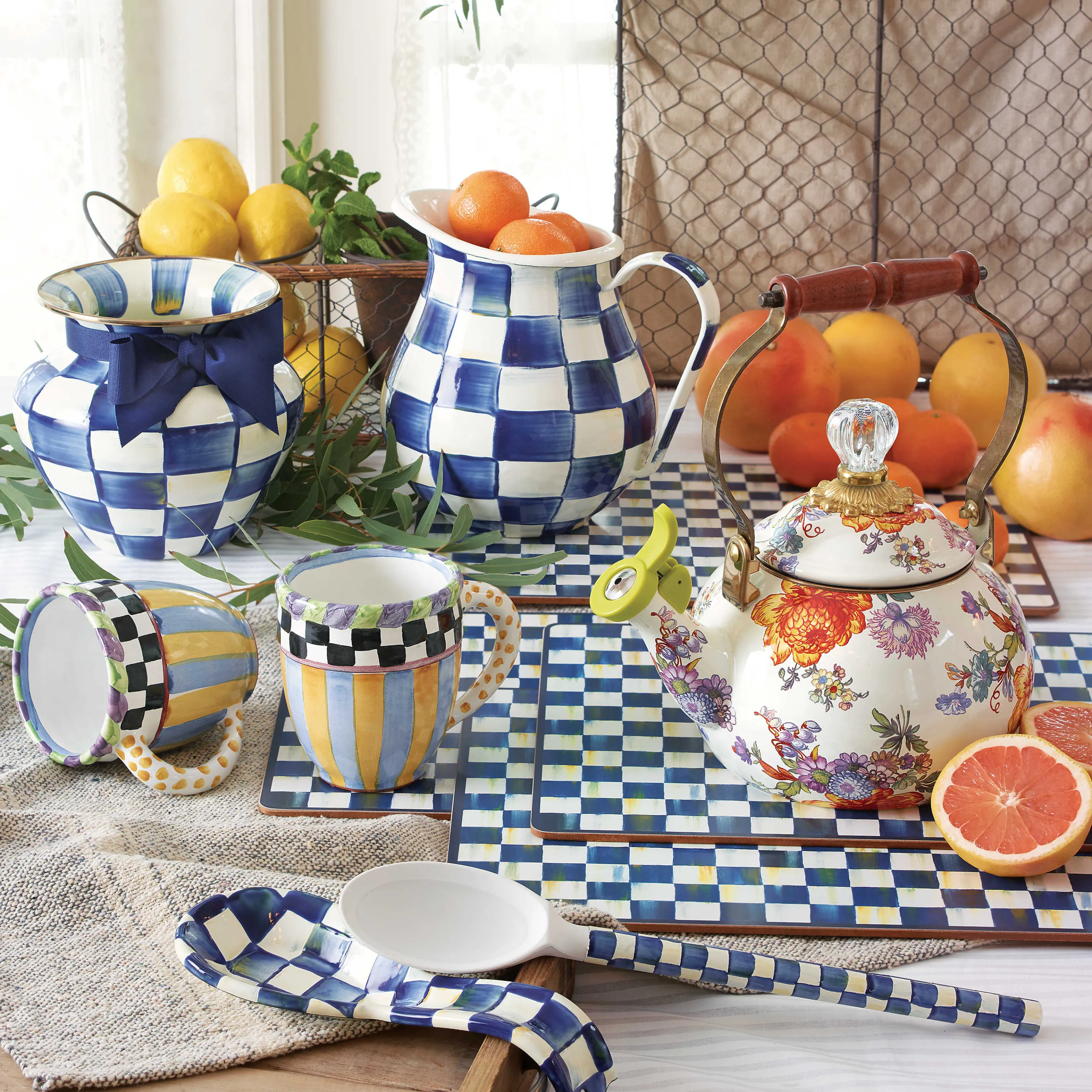 Royal Check Enamel Large Vase