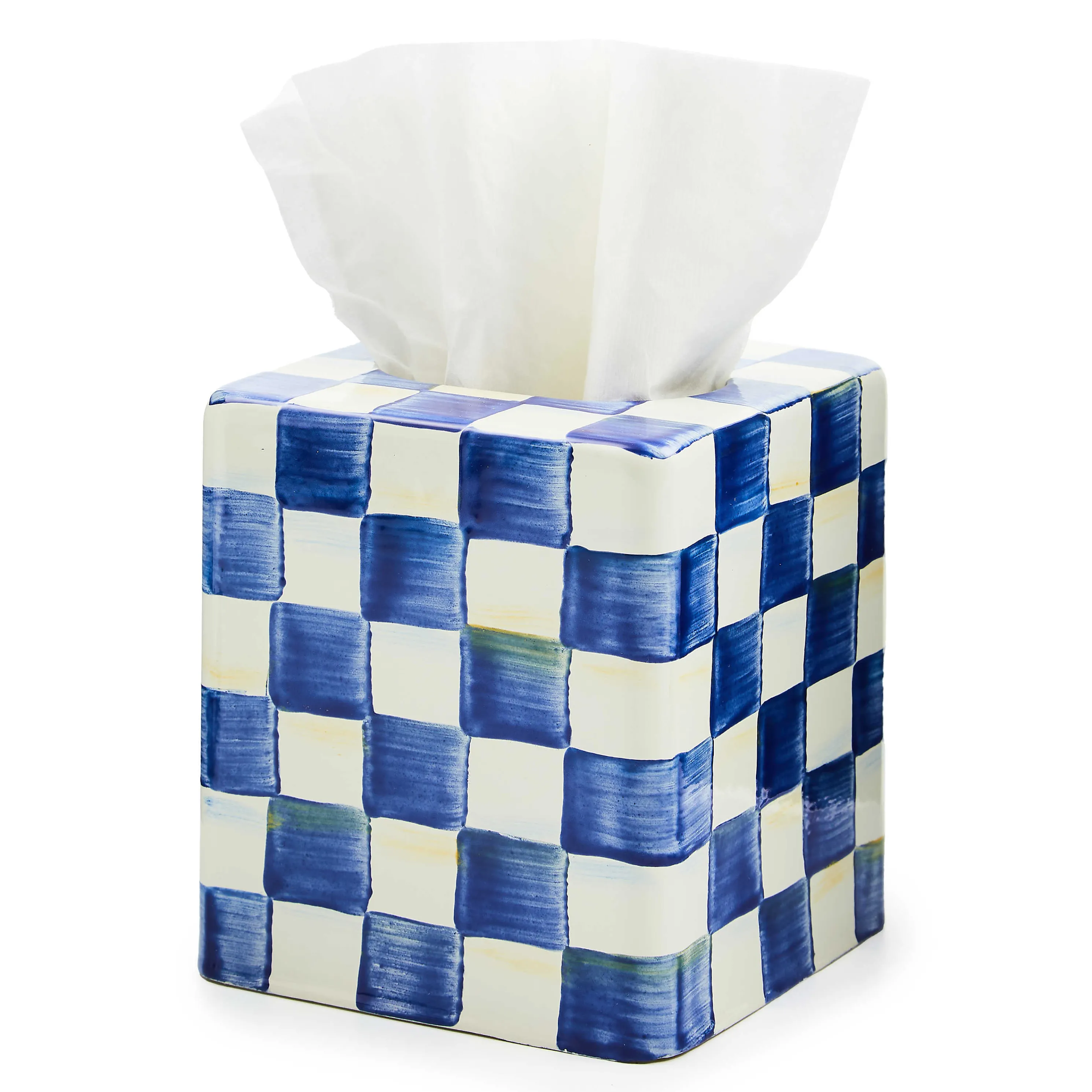 Royal Check Enamel Boutique Tissue Box Cover