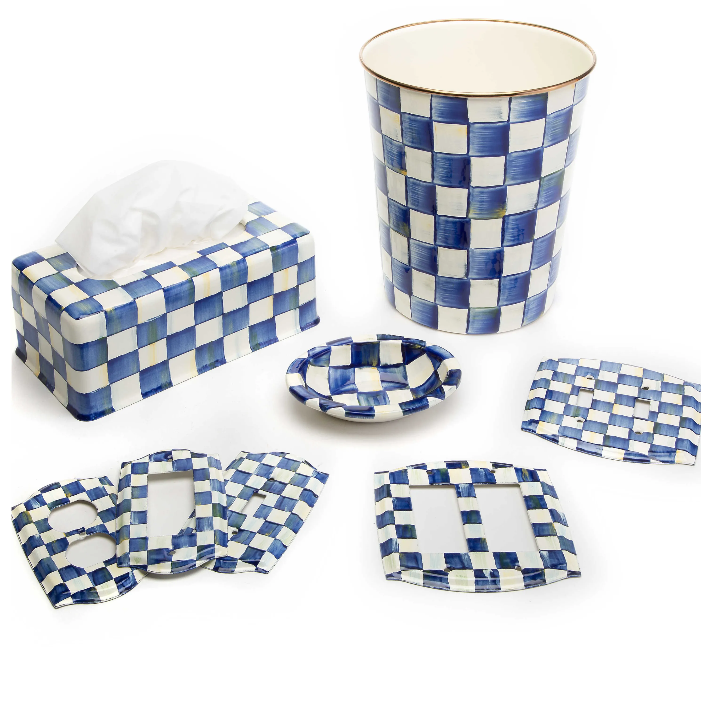 Royal Check Enamel Standard Tissue Box Cover