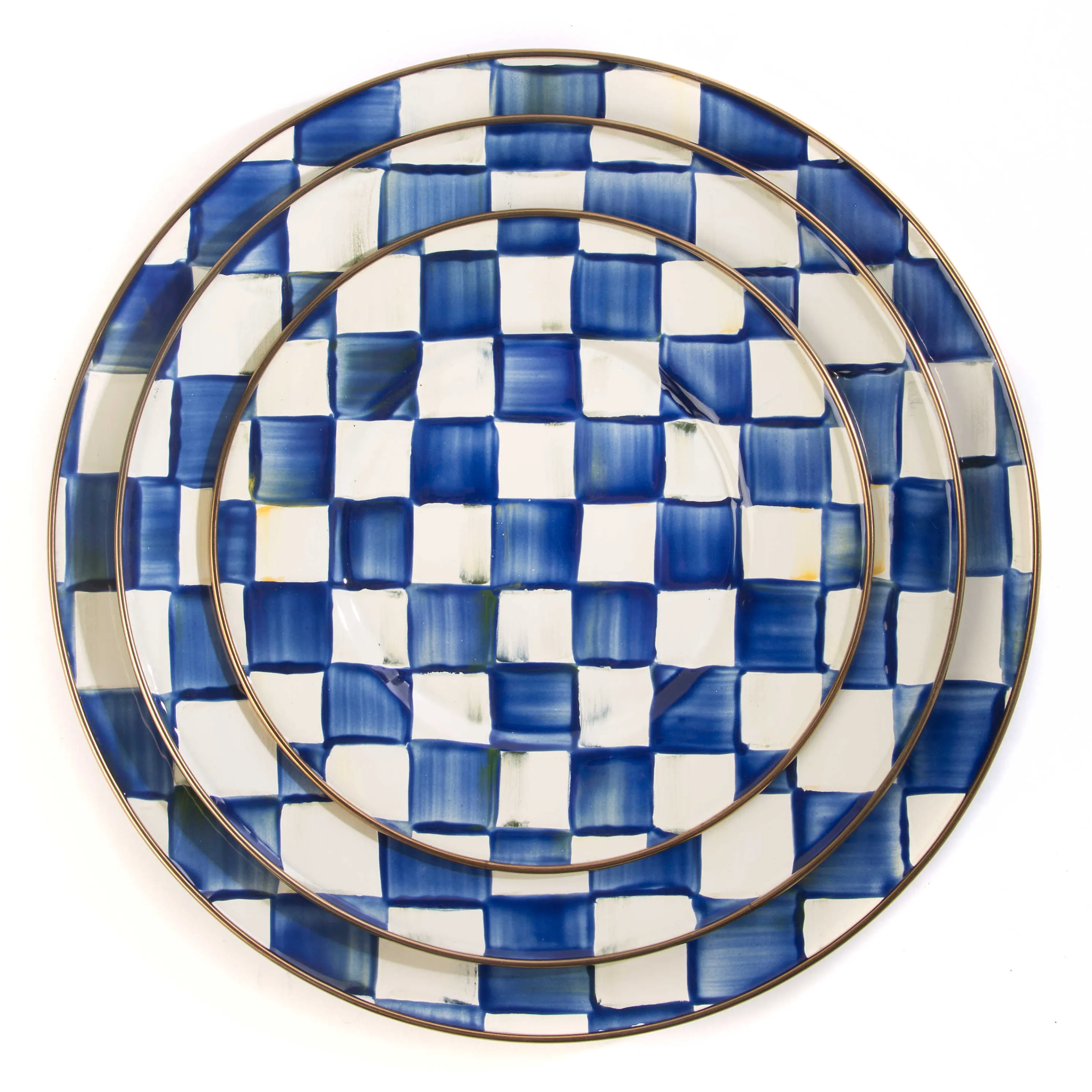 Royal Check Enamel Salad/Dessert Plate