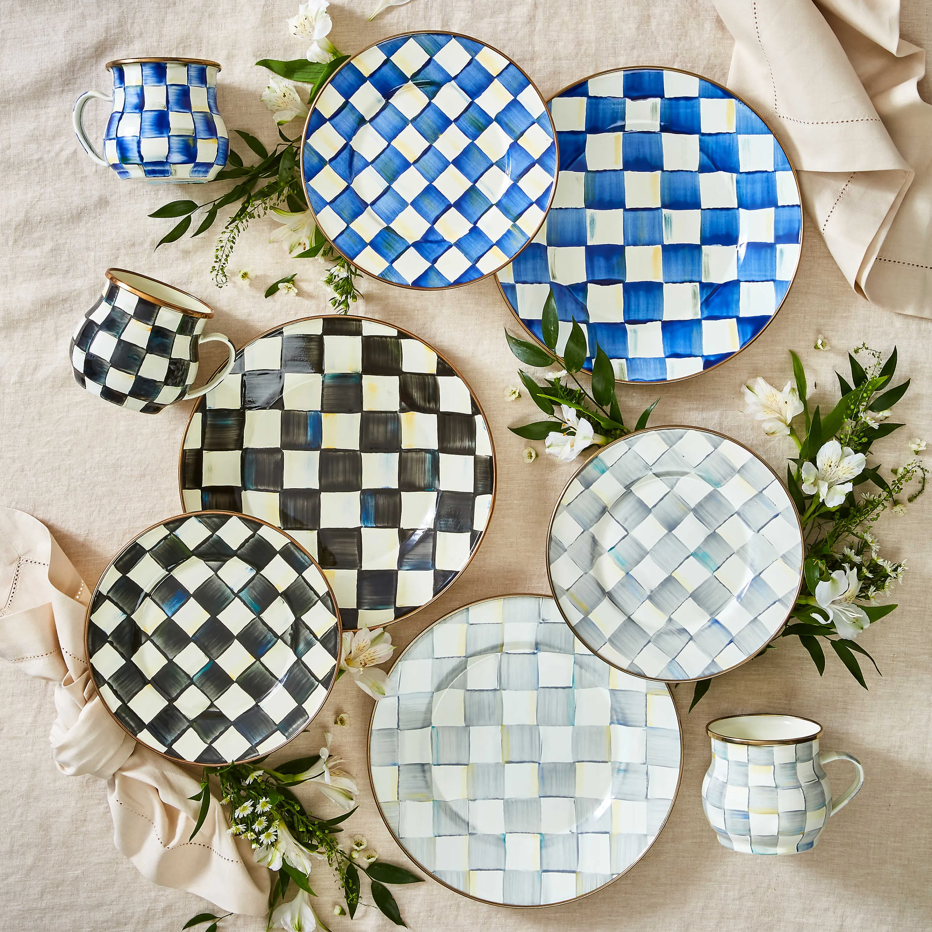 Royal Check Enamel Salad/Dessert Plate