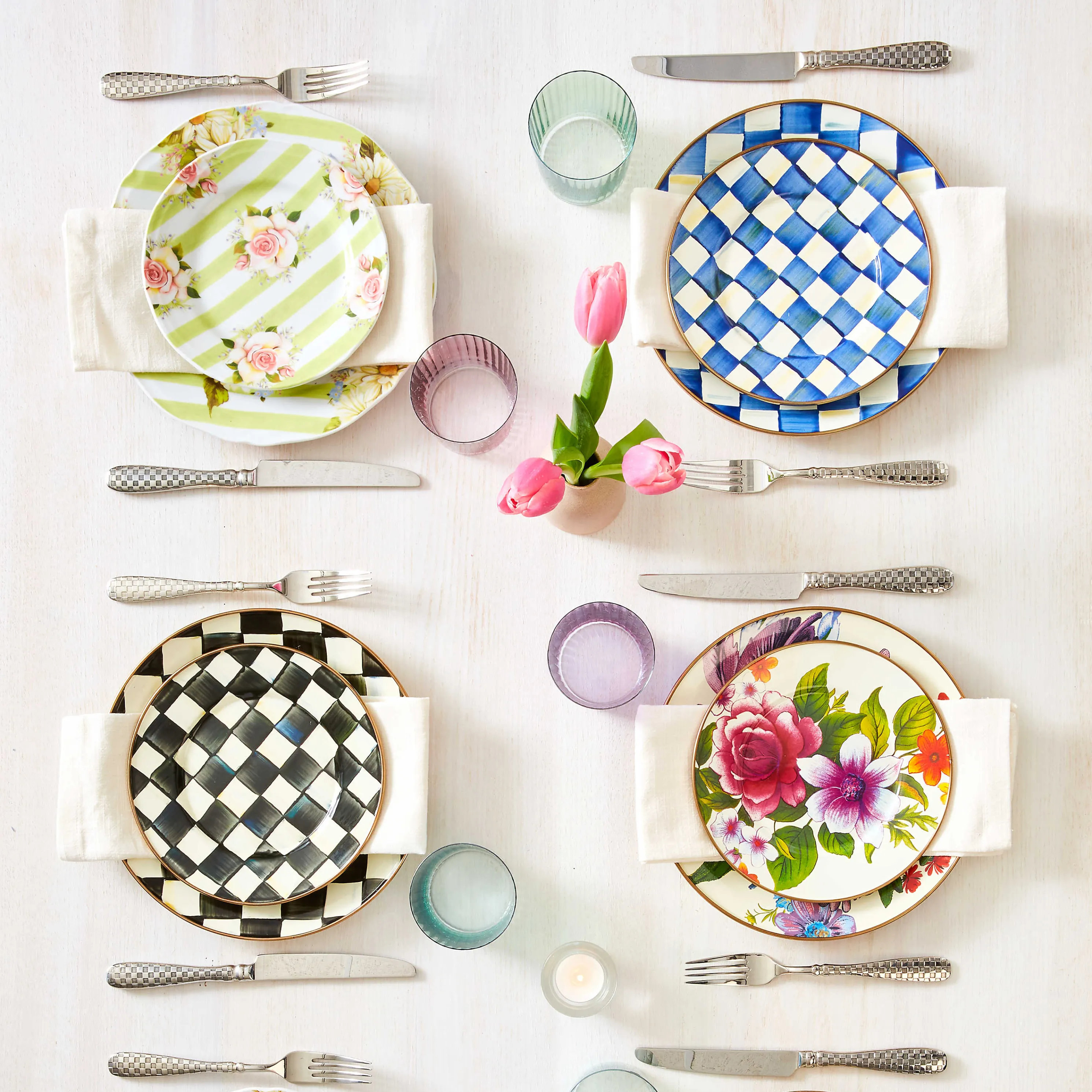 Royal Check Enamel Salad/Dessert Plate