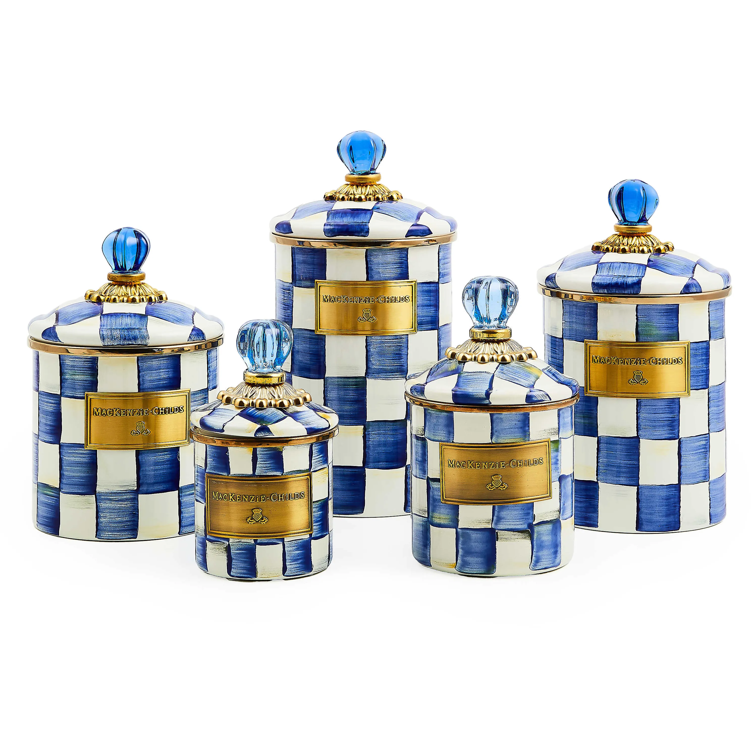 Royal Check Enamel Canister - Demi