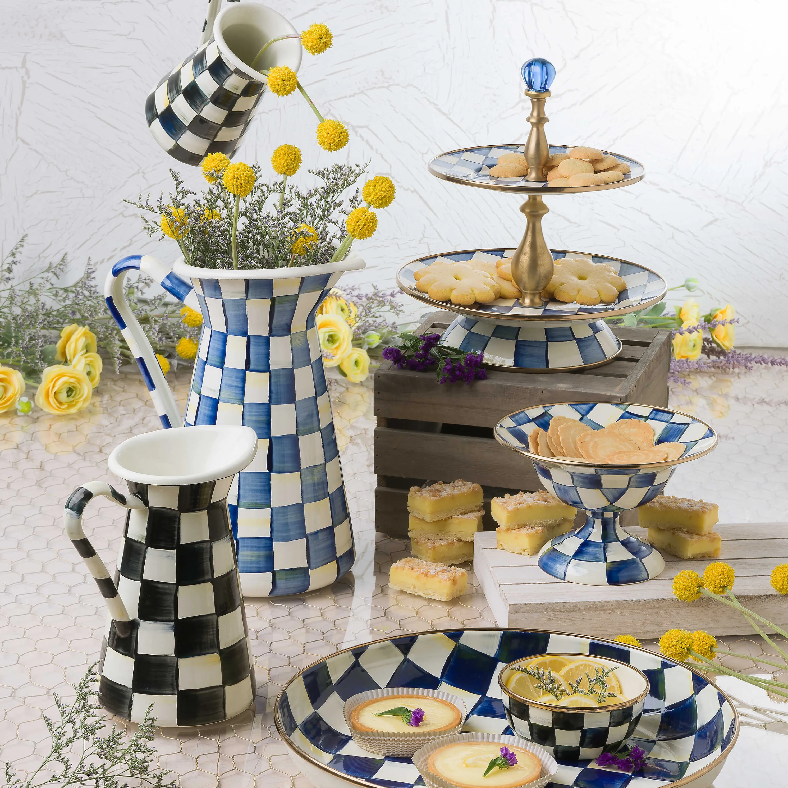 Royal Check Enamel Practical Pitcher - Large