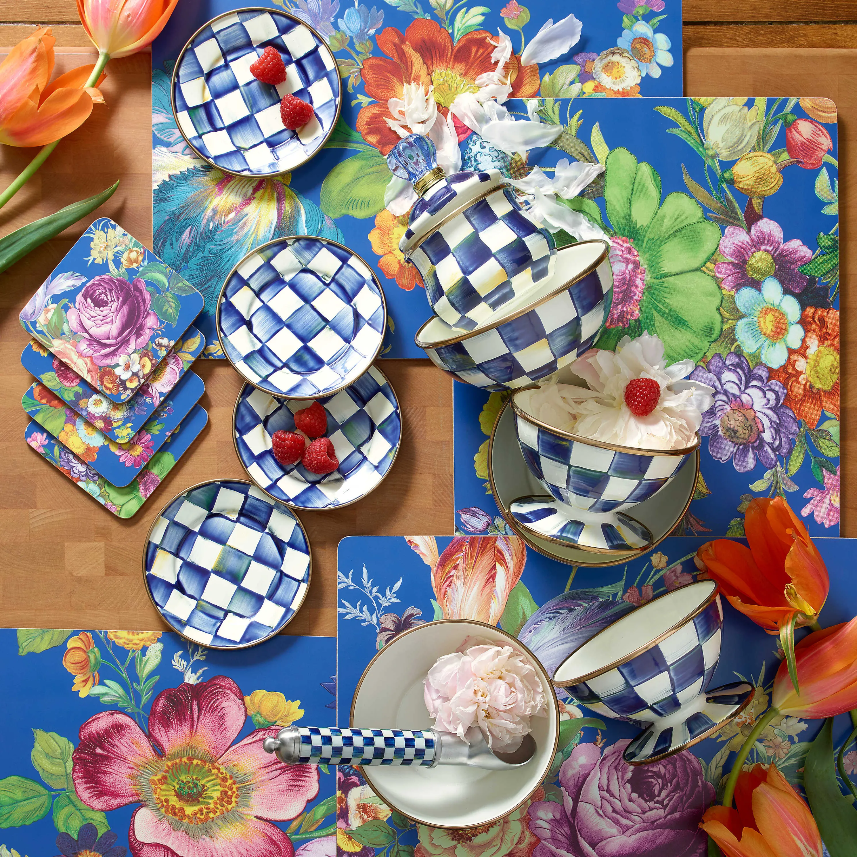 Royal Check Enamel Ice Cream Dish