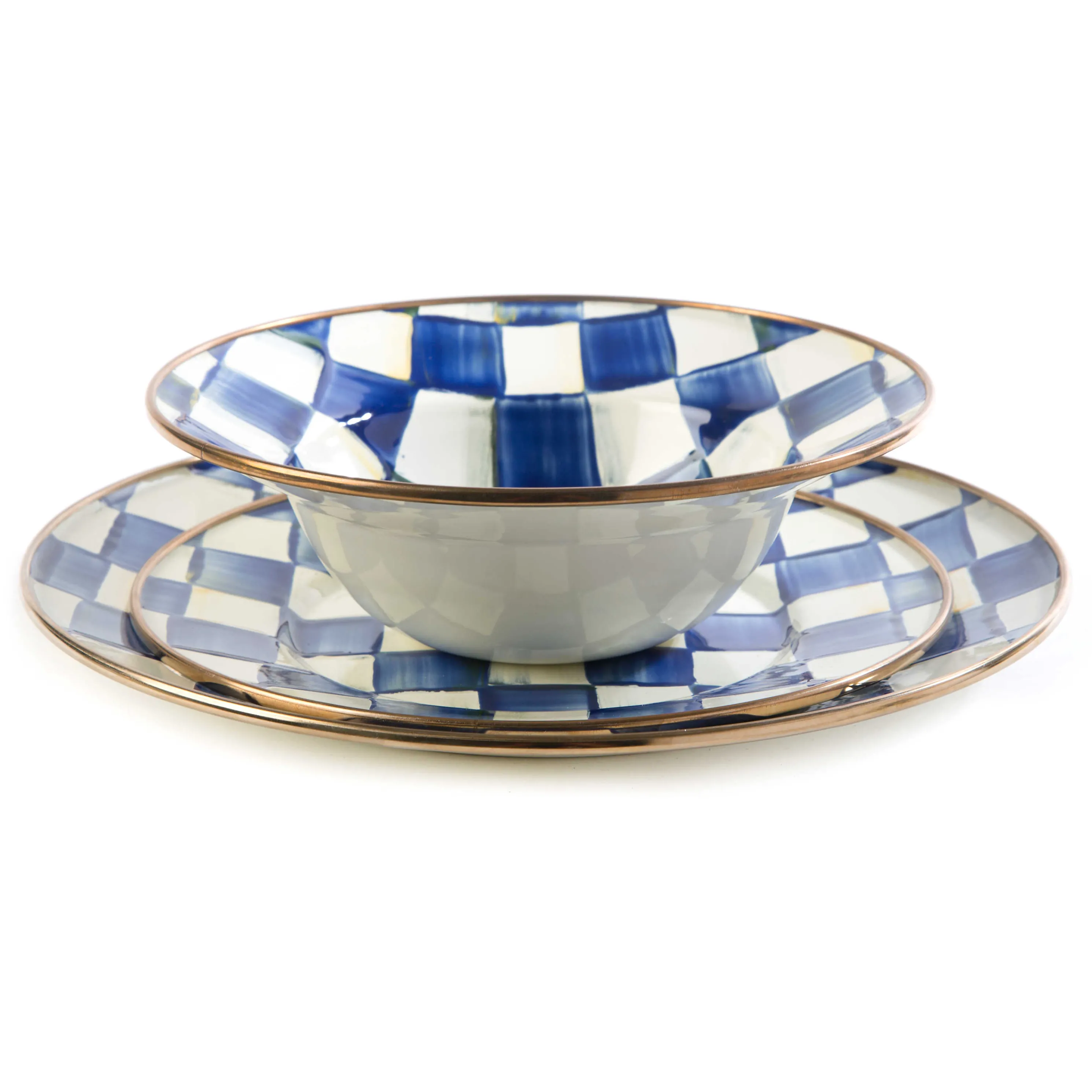 Royal Check Enamel Breakfast Bowl