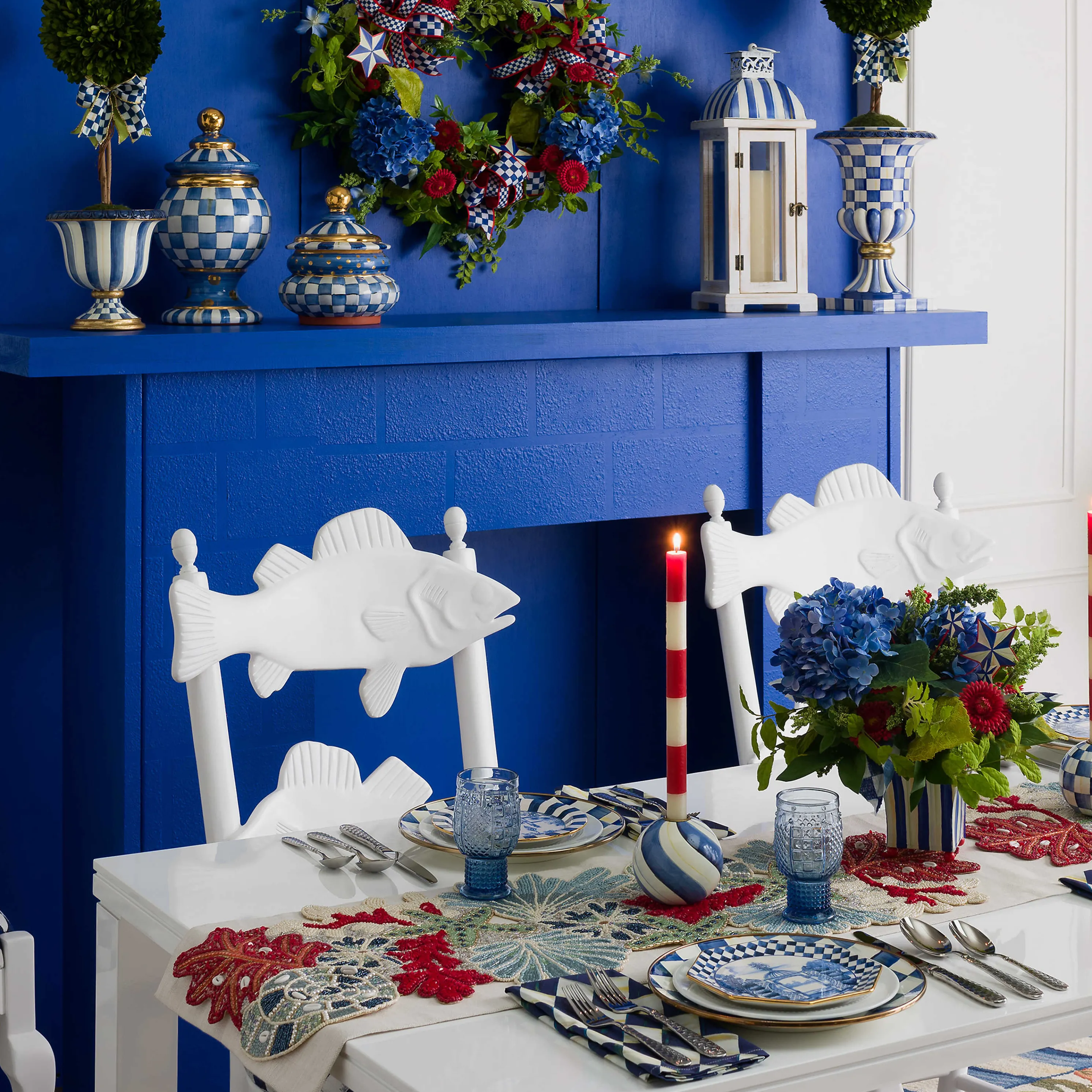 Royal Check Enamel Dinner Plate