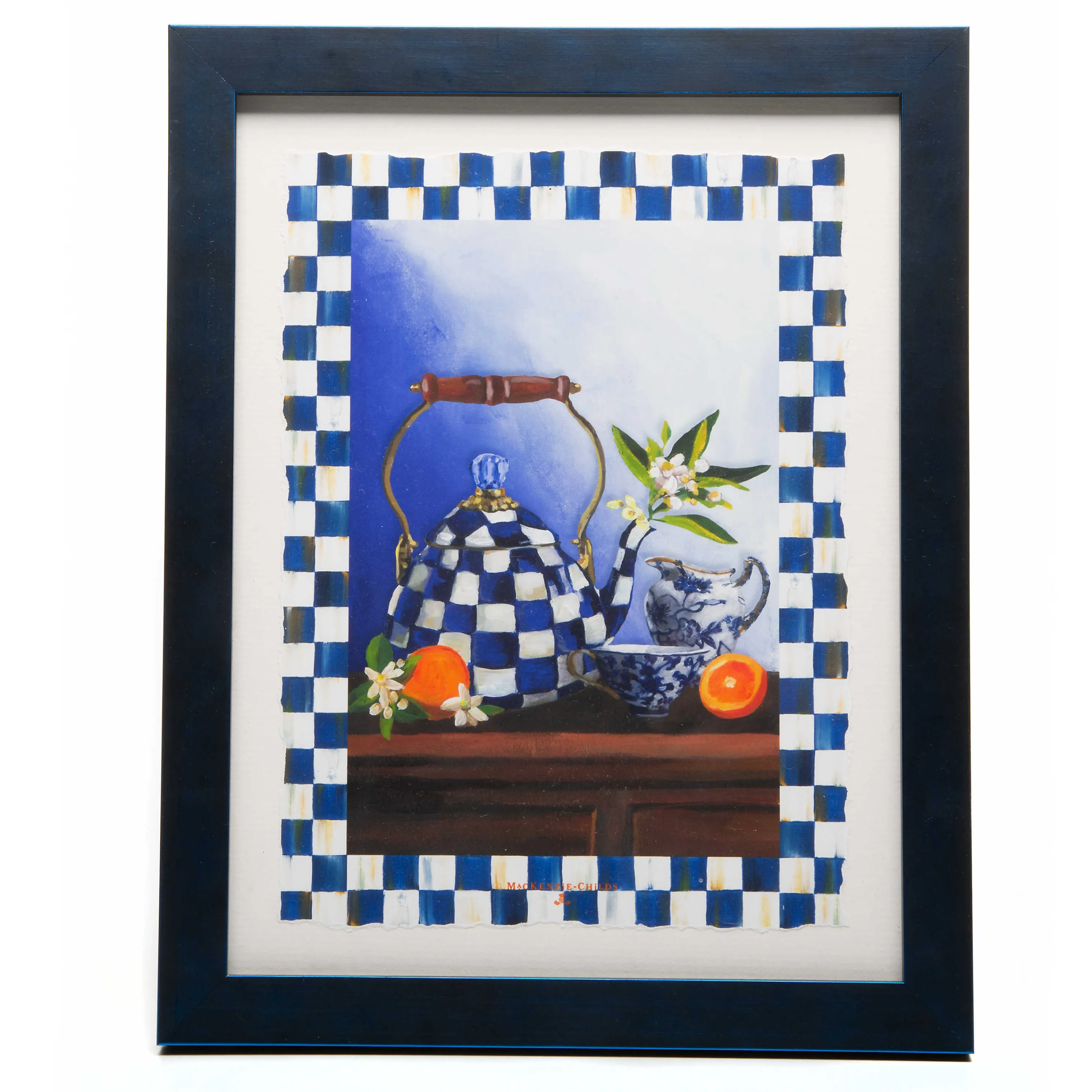 Royal Check Still Life Wall Art - Tea Kettle