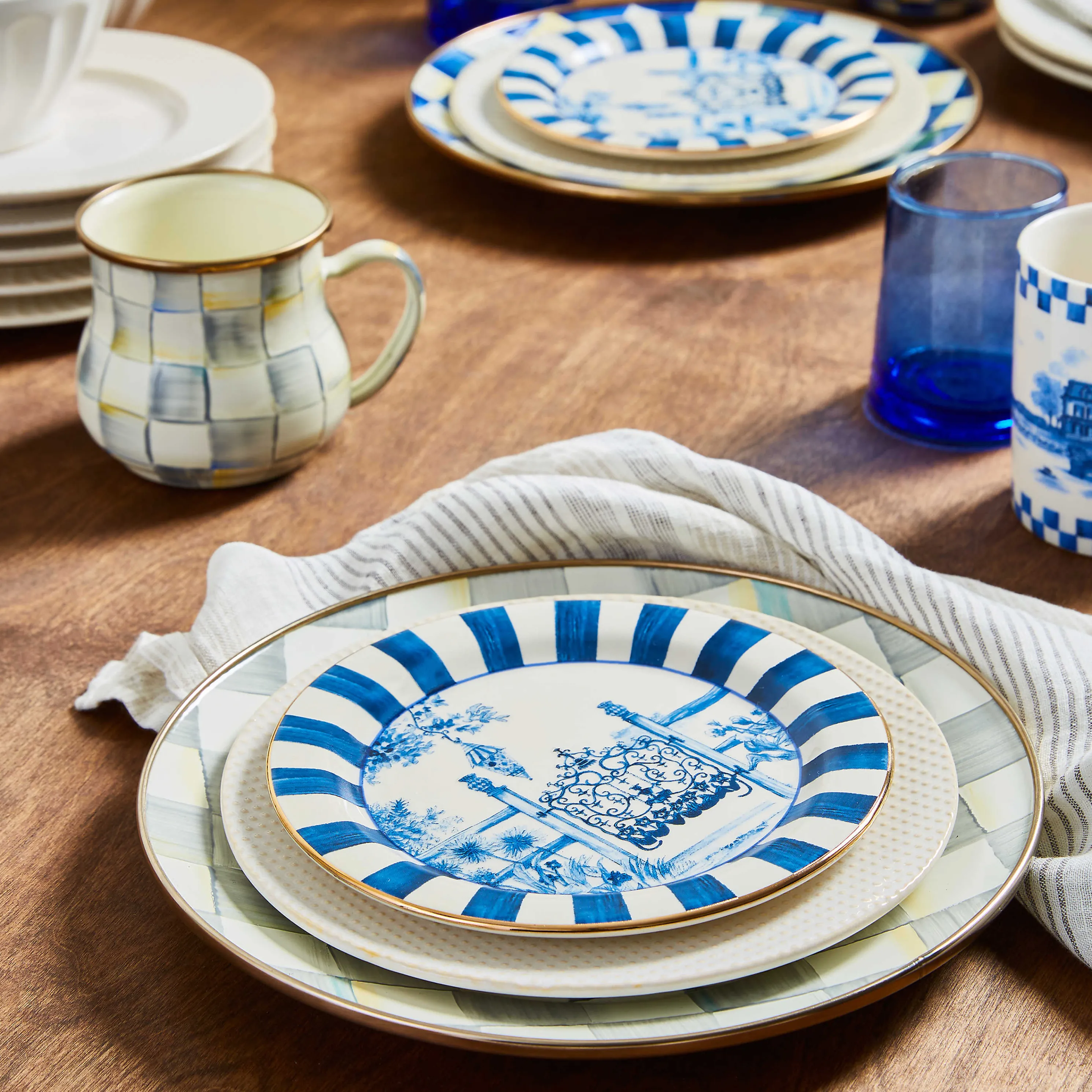 Royal Toile Small Plates - Set Of 4