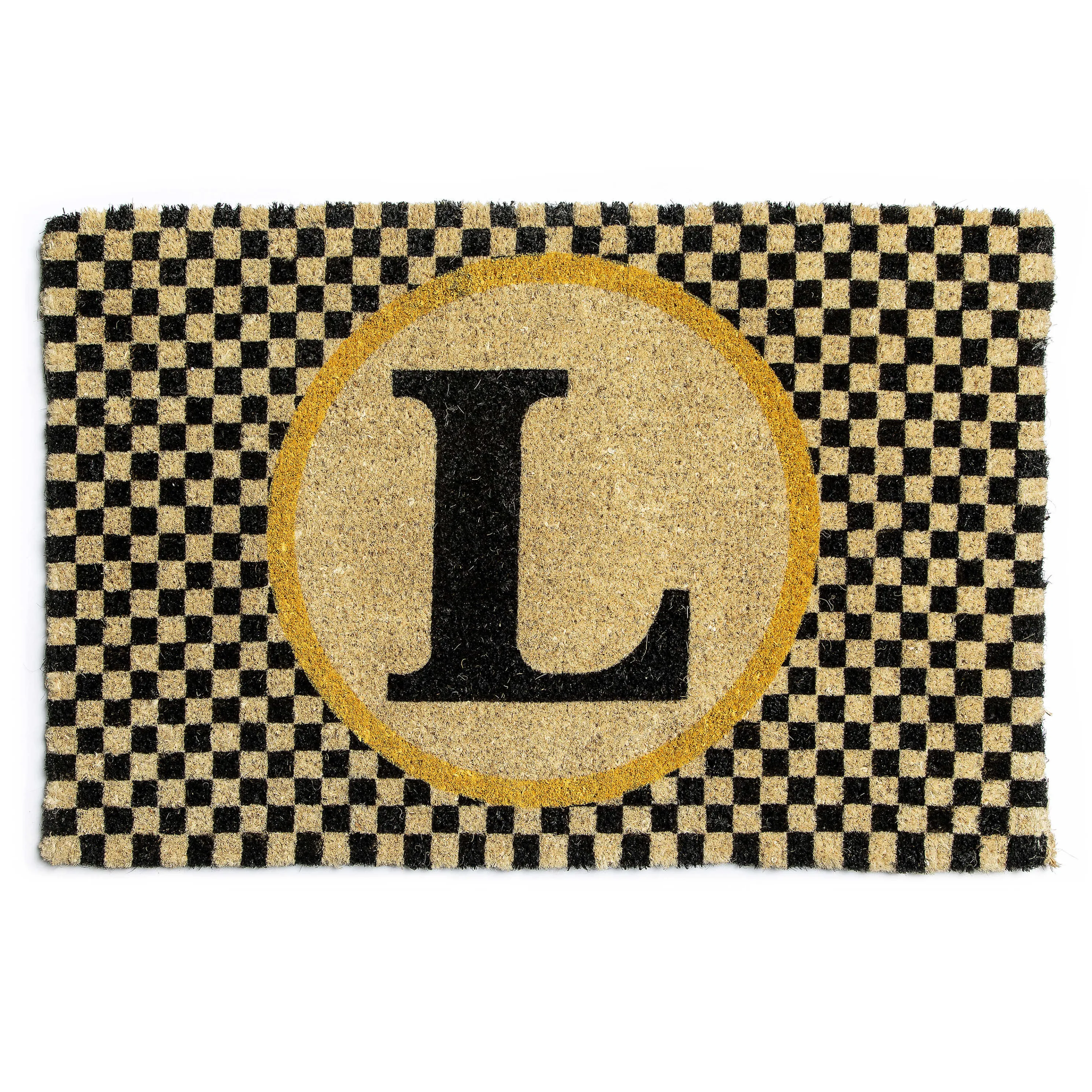 Single Letter Monogrammed Entrance Mat - L