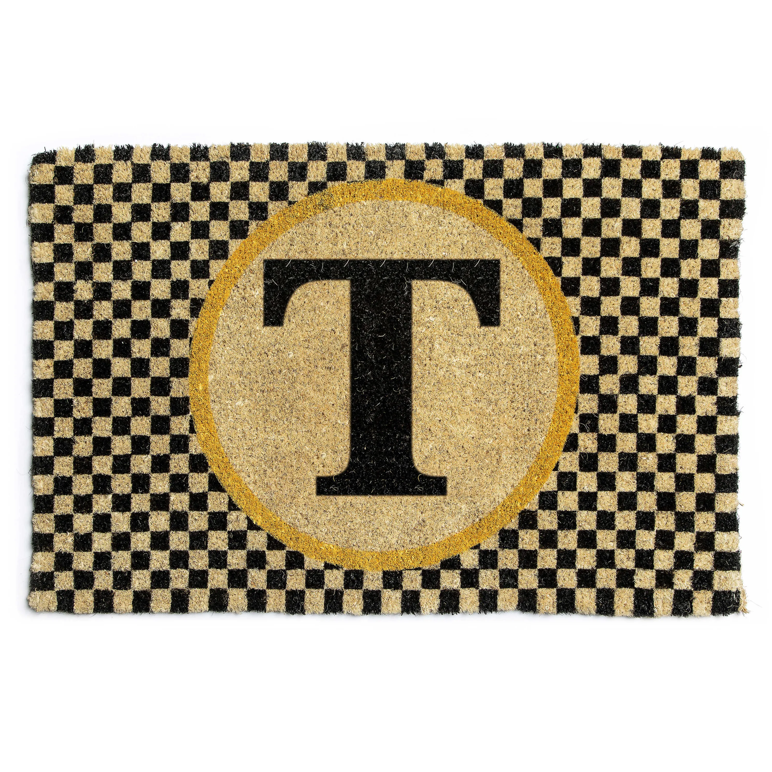 Single Letter Monogrammed Entrance Mat - T