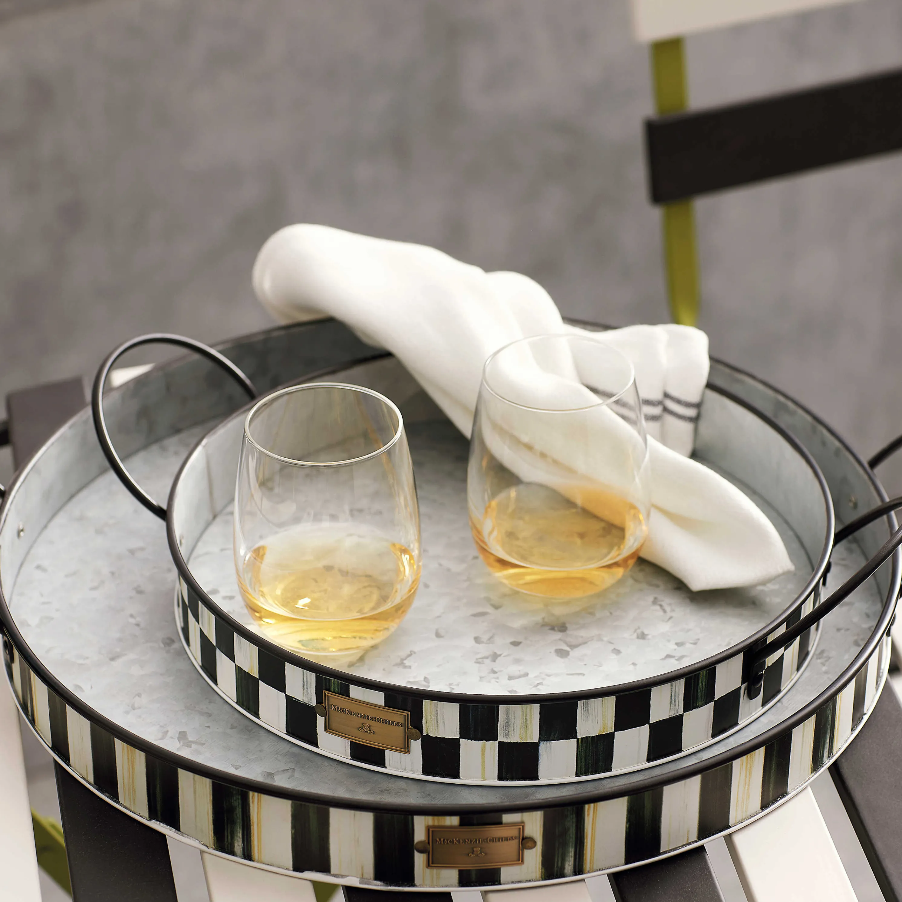 Spectator Galvanized Serving Trays - Set Of 2