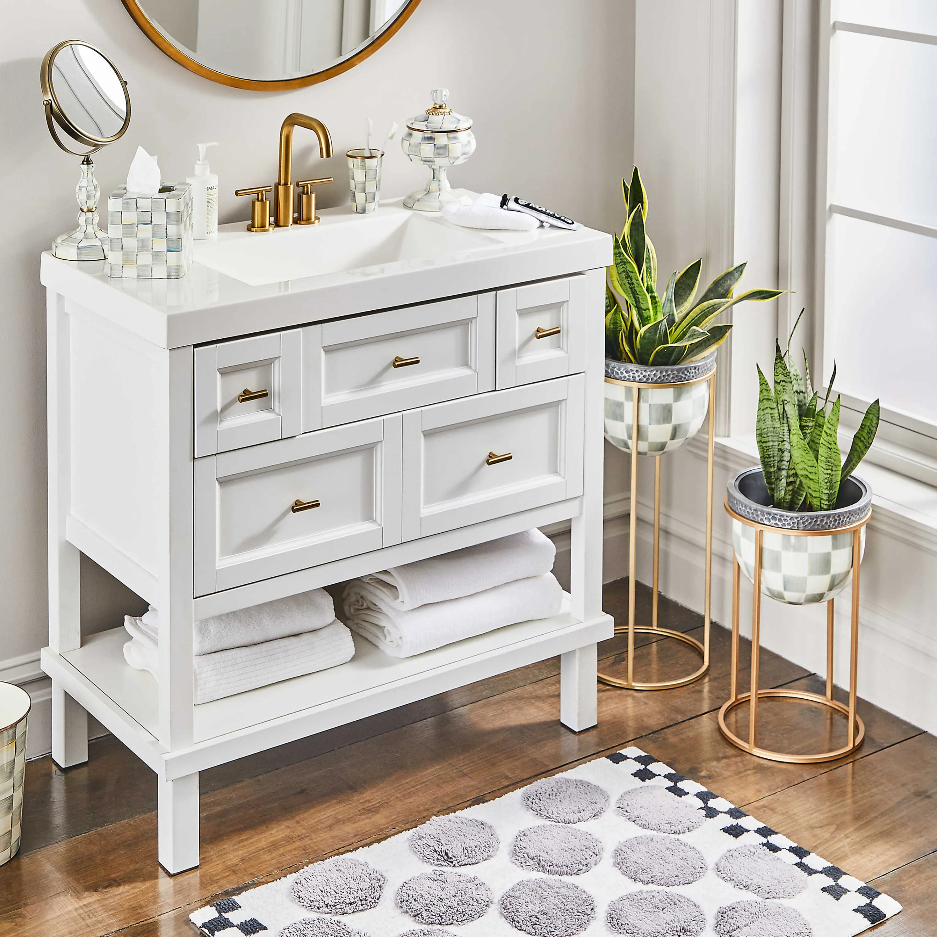 Sterling Check Enamel Boutique Tissue Box Cover