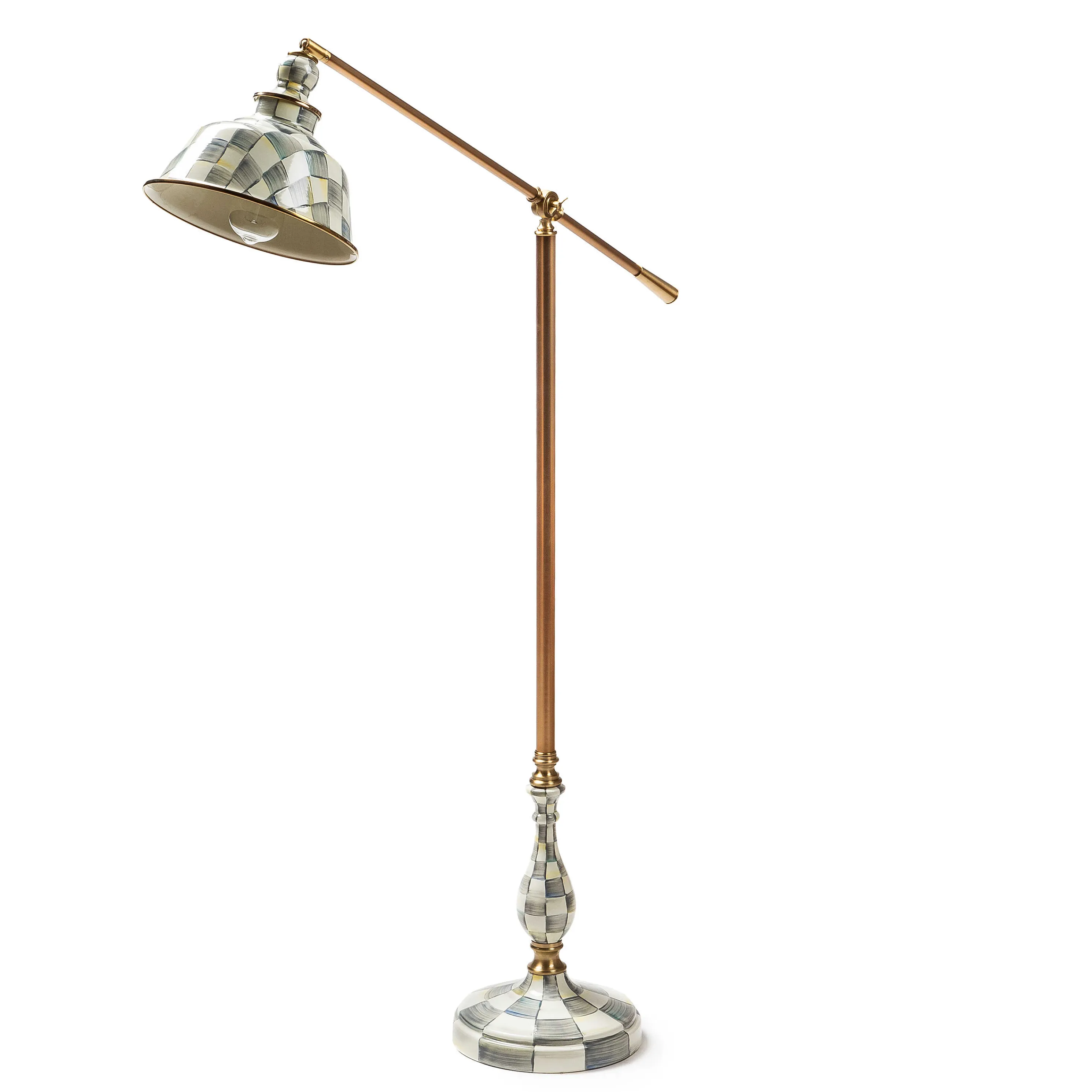 Sterling Check Enamelware Reading Floor Lamp