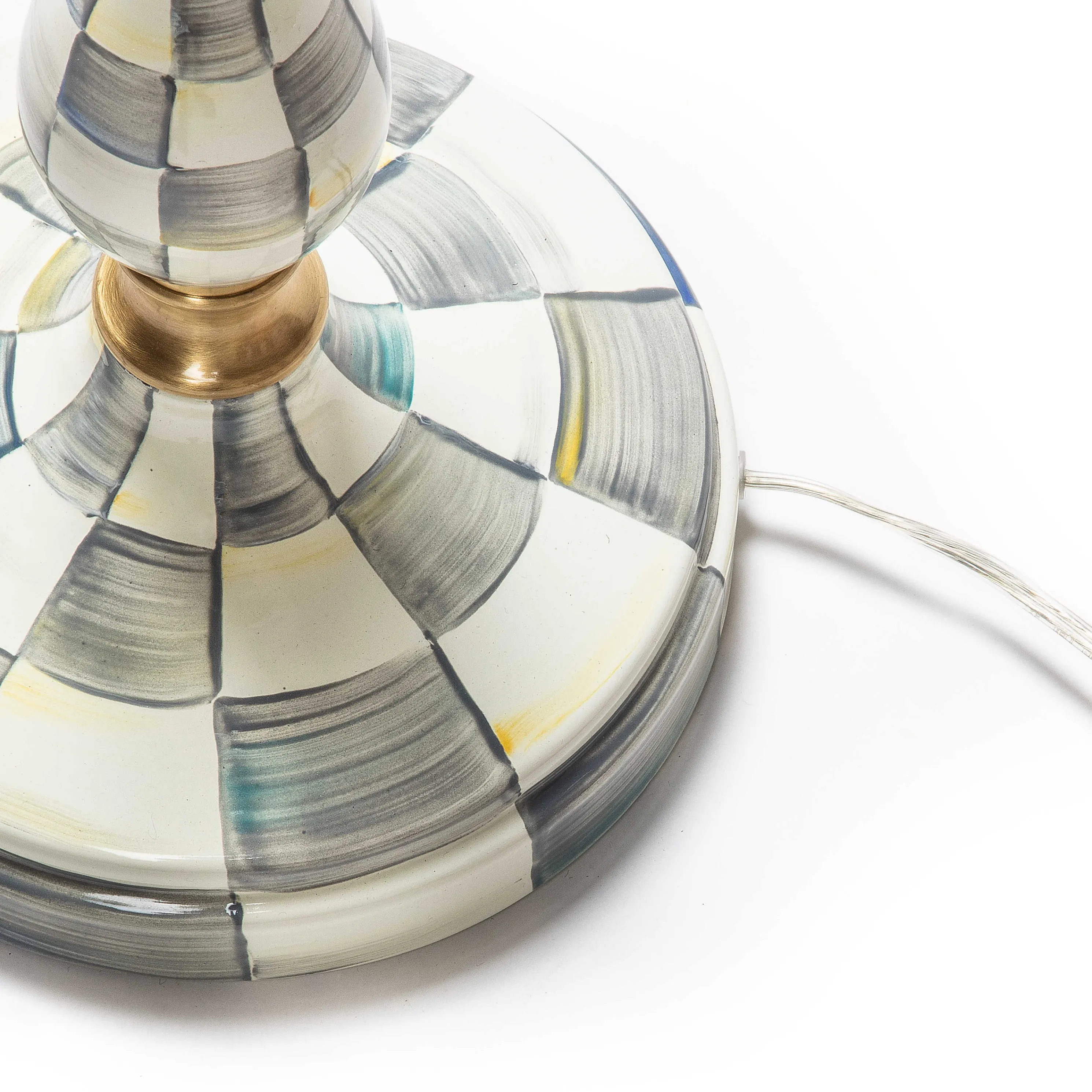 Sterling Check Enamelware Reading Floor Lamp