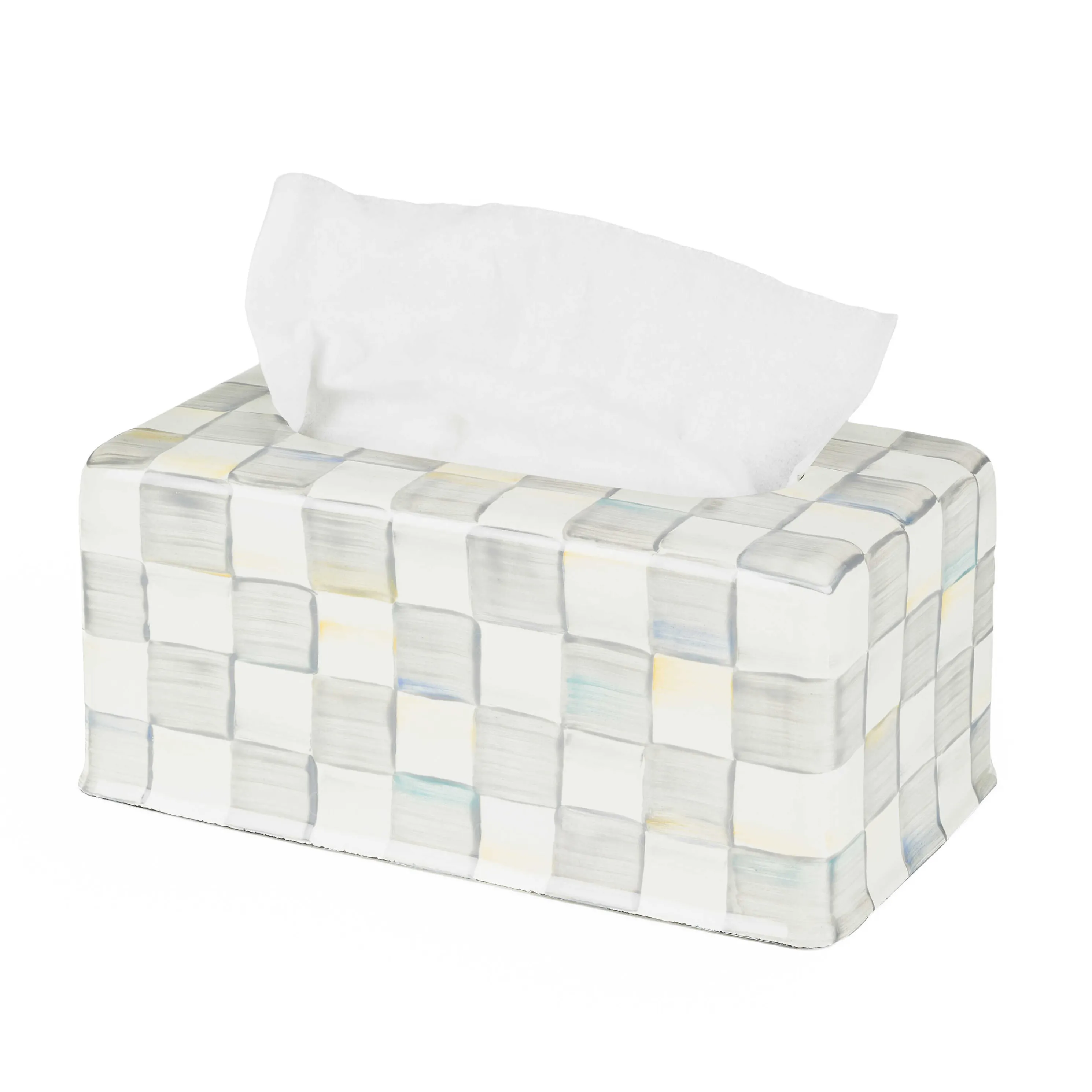 Sterling Check Enamel Standard Tissue Box Cover