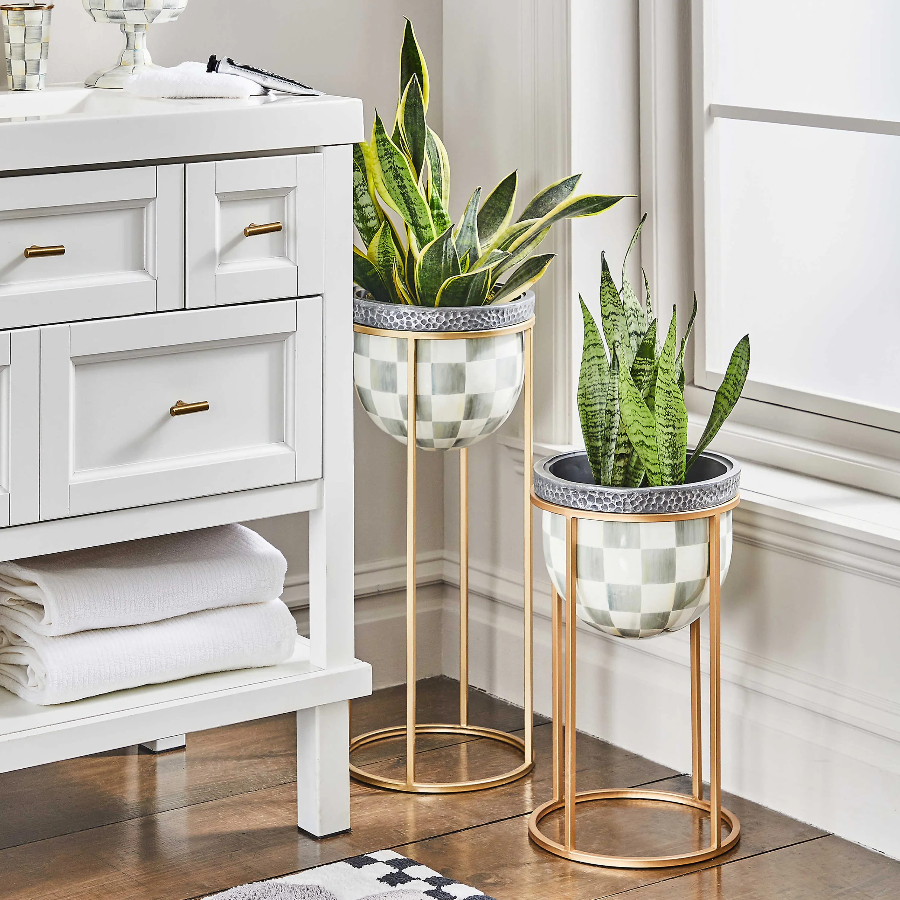 Sterling Check Plant Stand - Tall