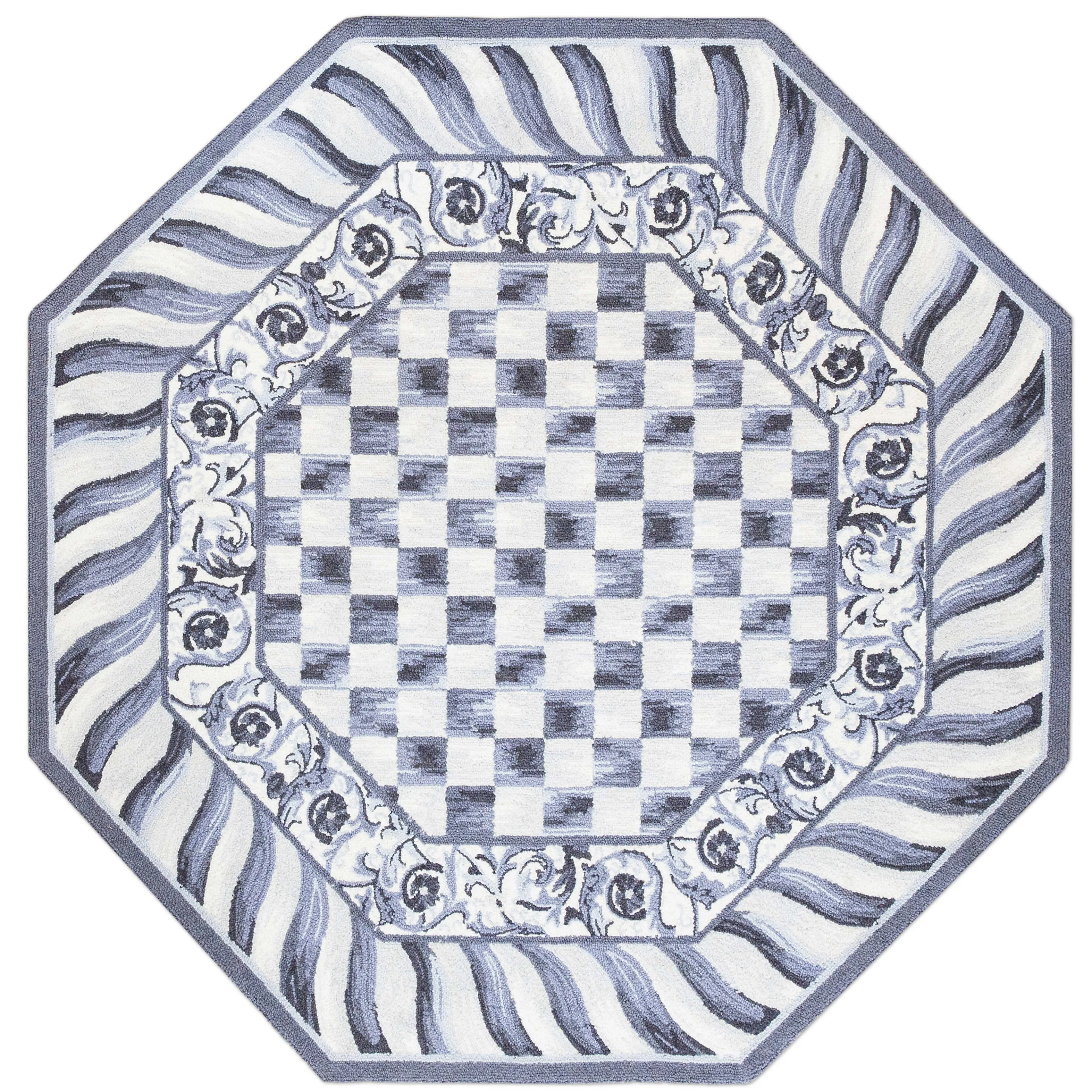 Sterling Check Rug - 6' Octagon