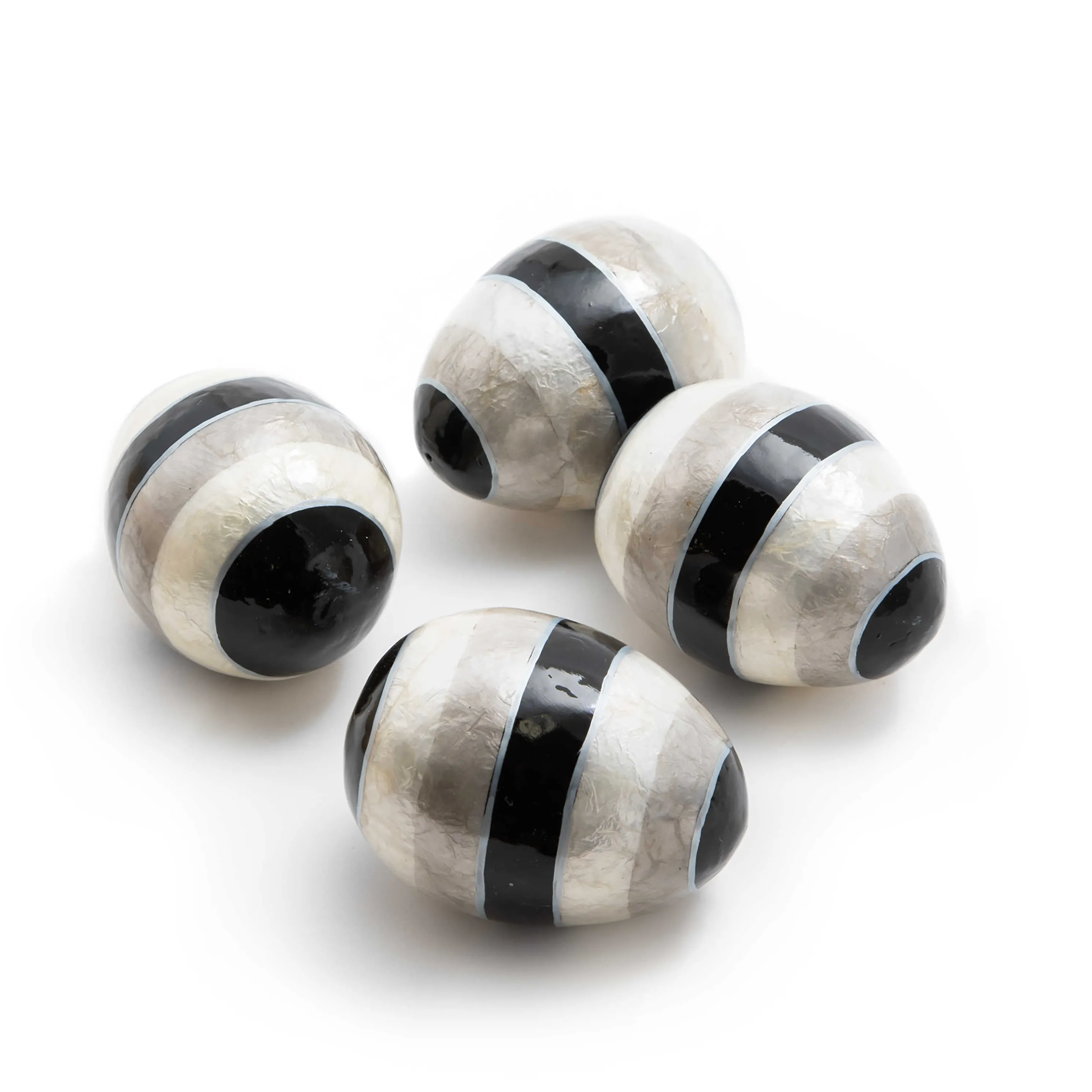Sterling Stripe Eggs - Set Of 4