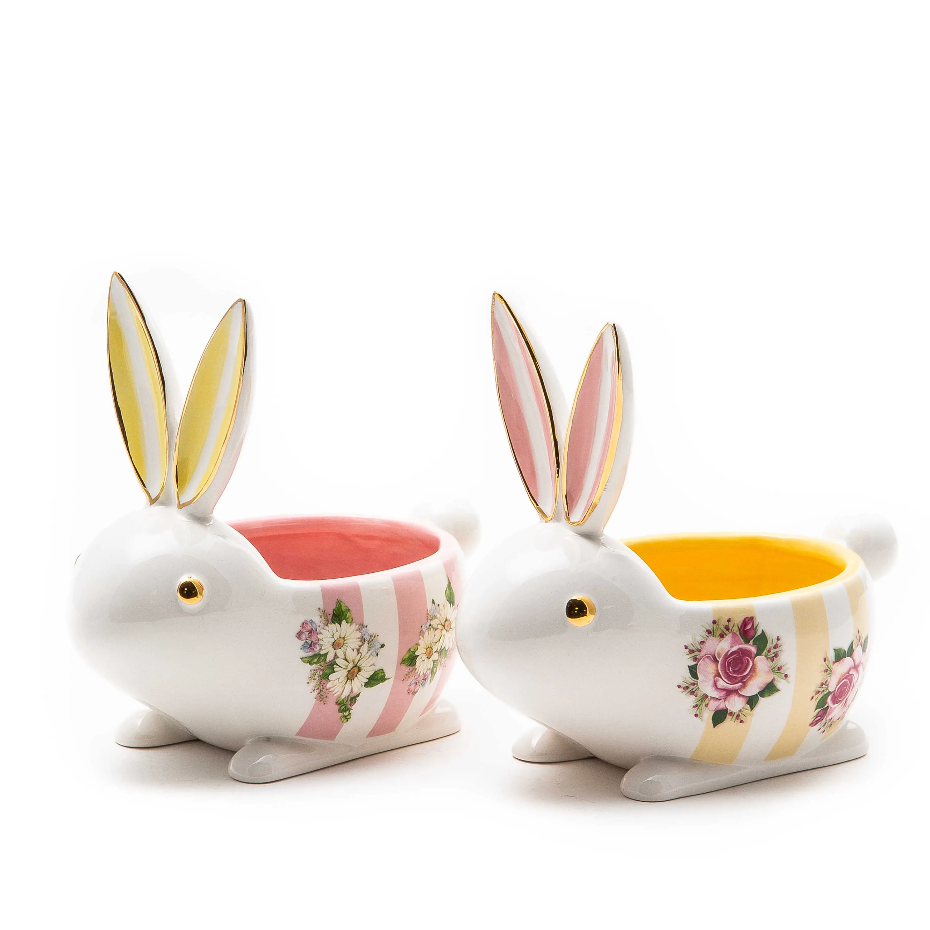 Wildflowers Bunny Dishes - Set Of 2