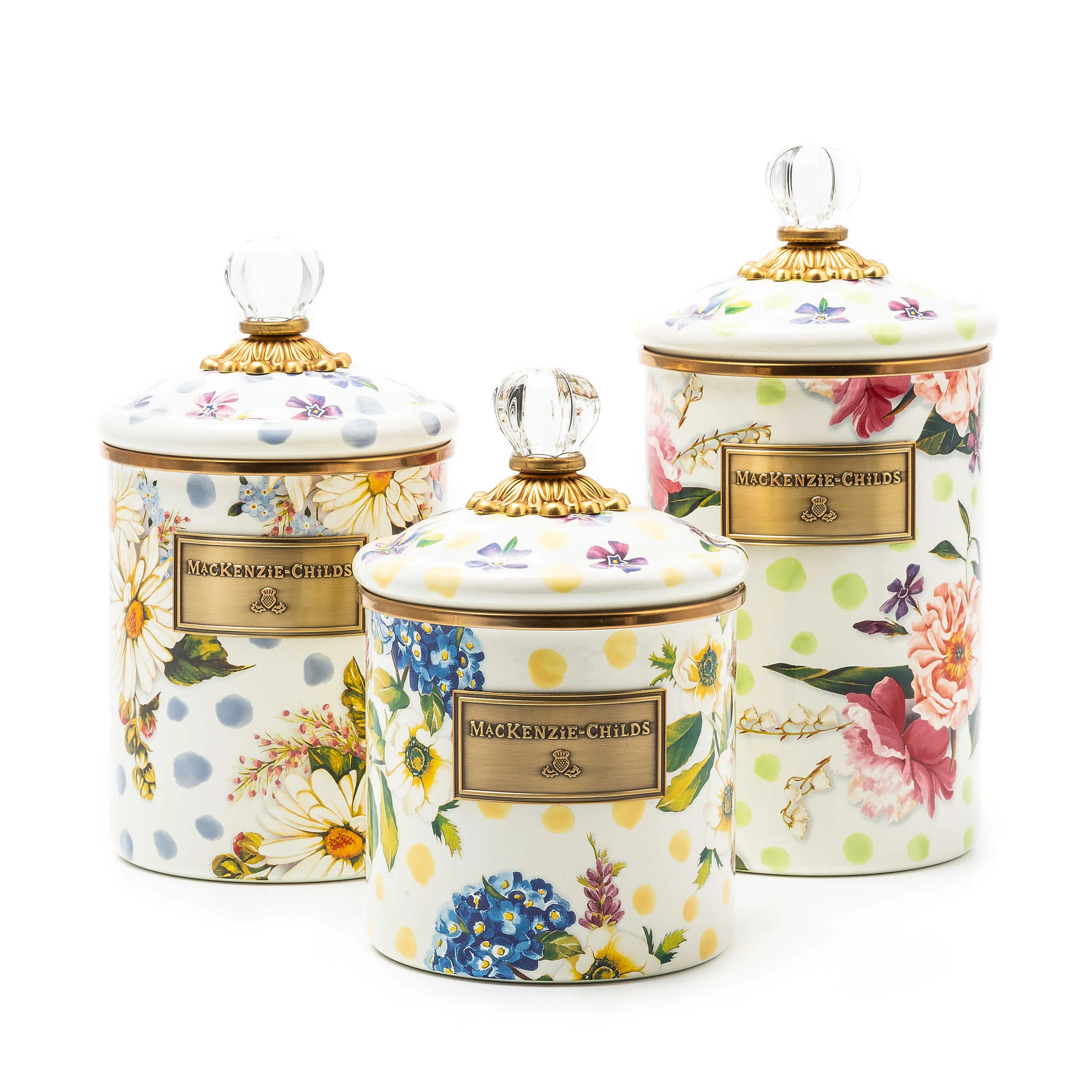 Wildflowers Enamel Large Canister - Green